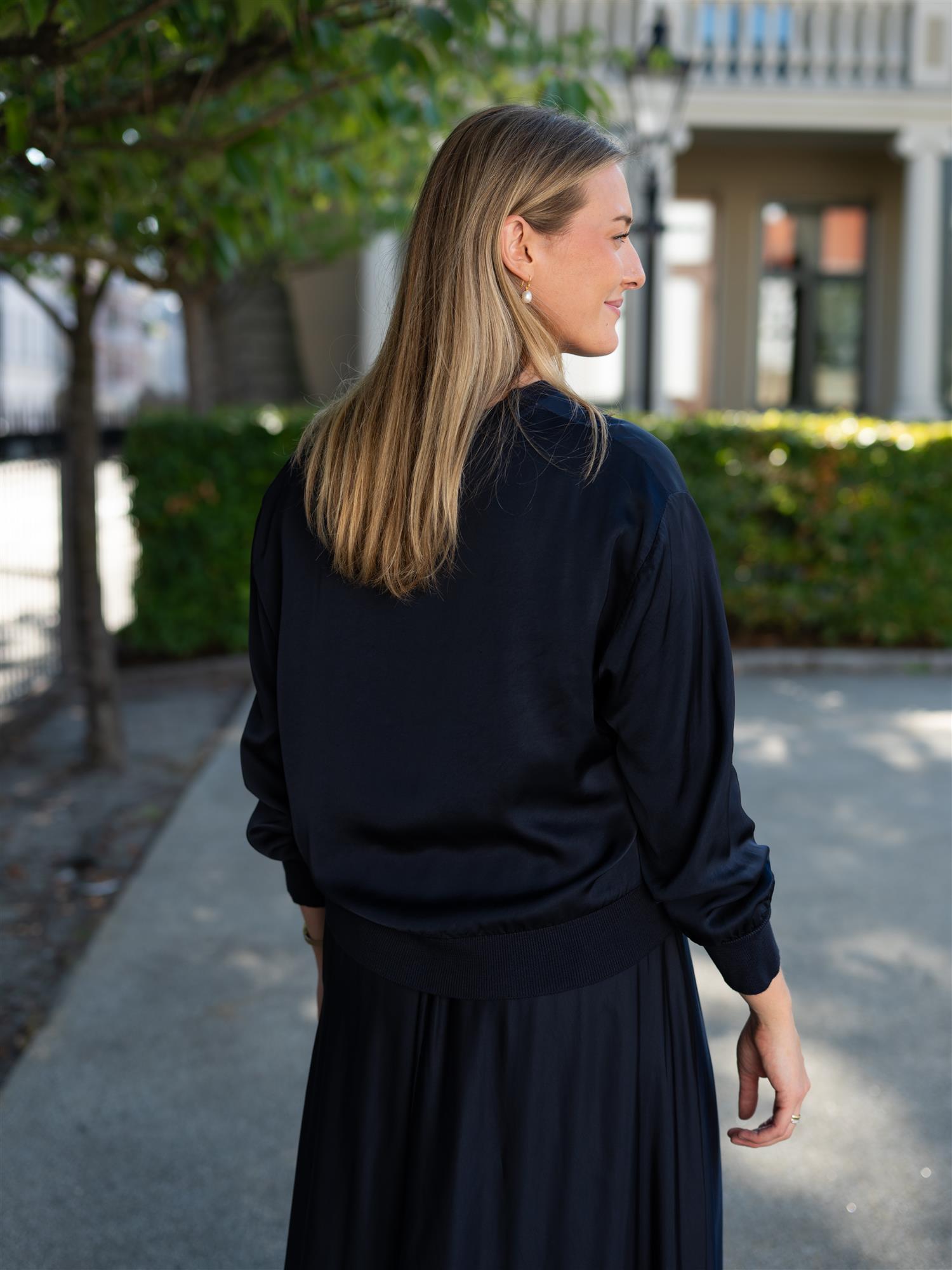 Silk Top Navy