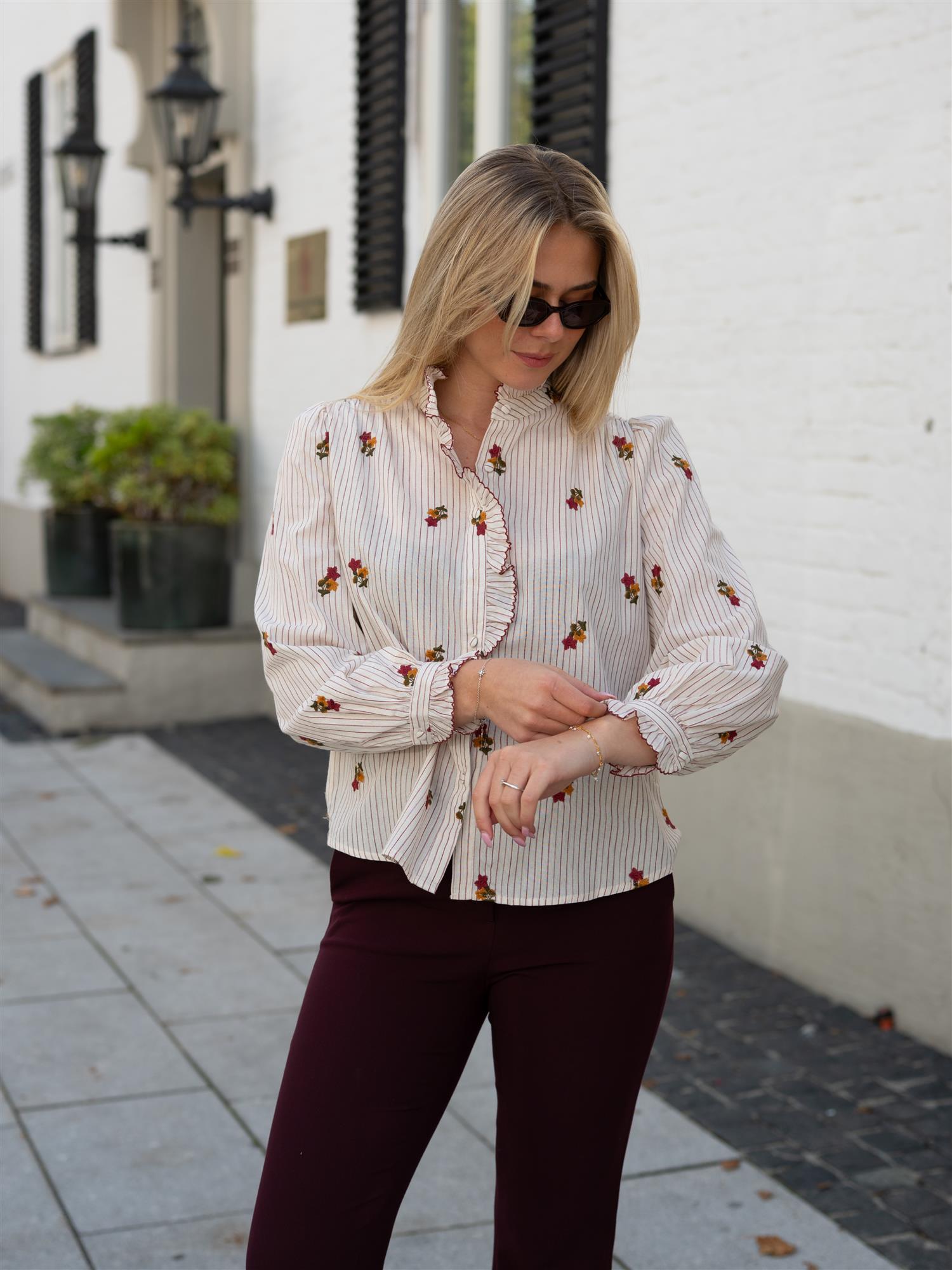Checked Shirt with Embroidery