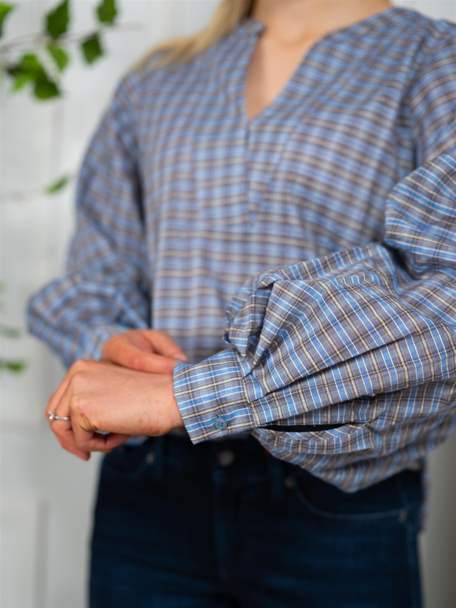 MMYen Check Blouse