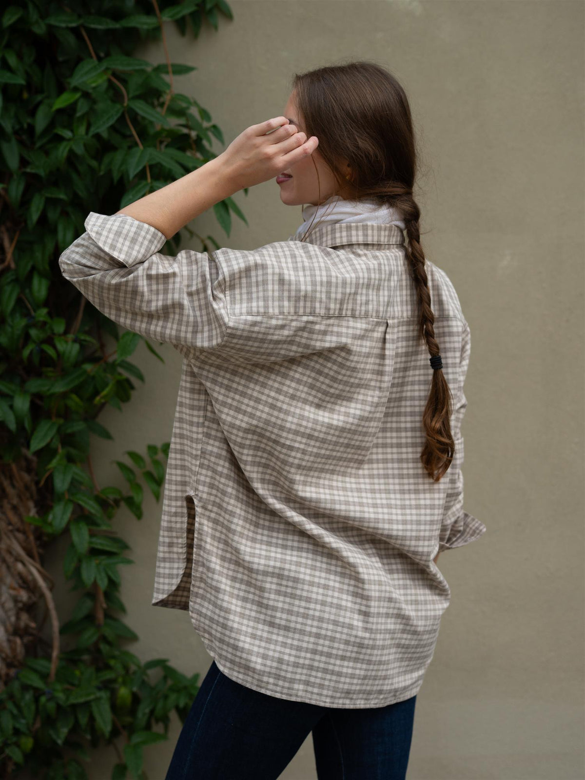 Edwina Flannel Shirt Checked Taupe