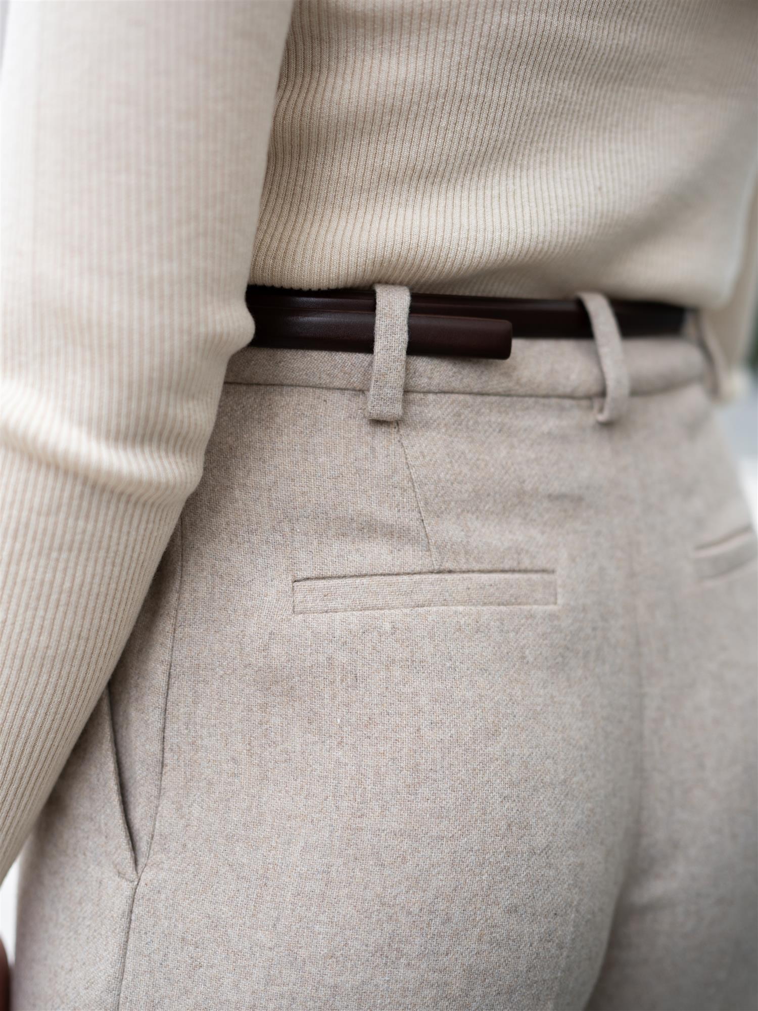 Lexington Tailored Wool Blend Wide Pants