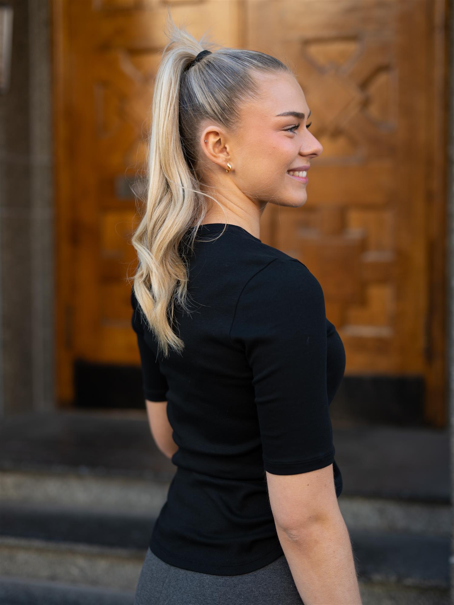 Julie Josephine Marianne Rib Tee Black