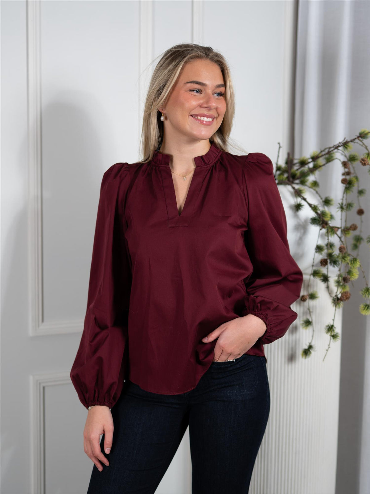 Infinity Blouse Dark Red