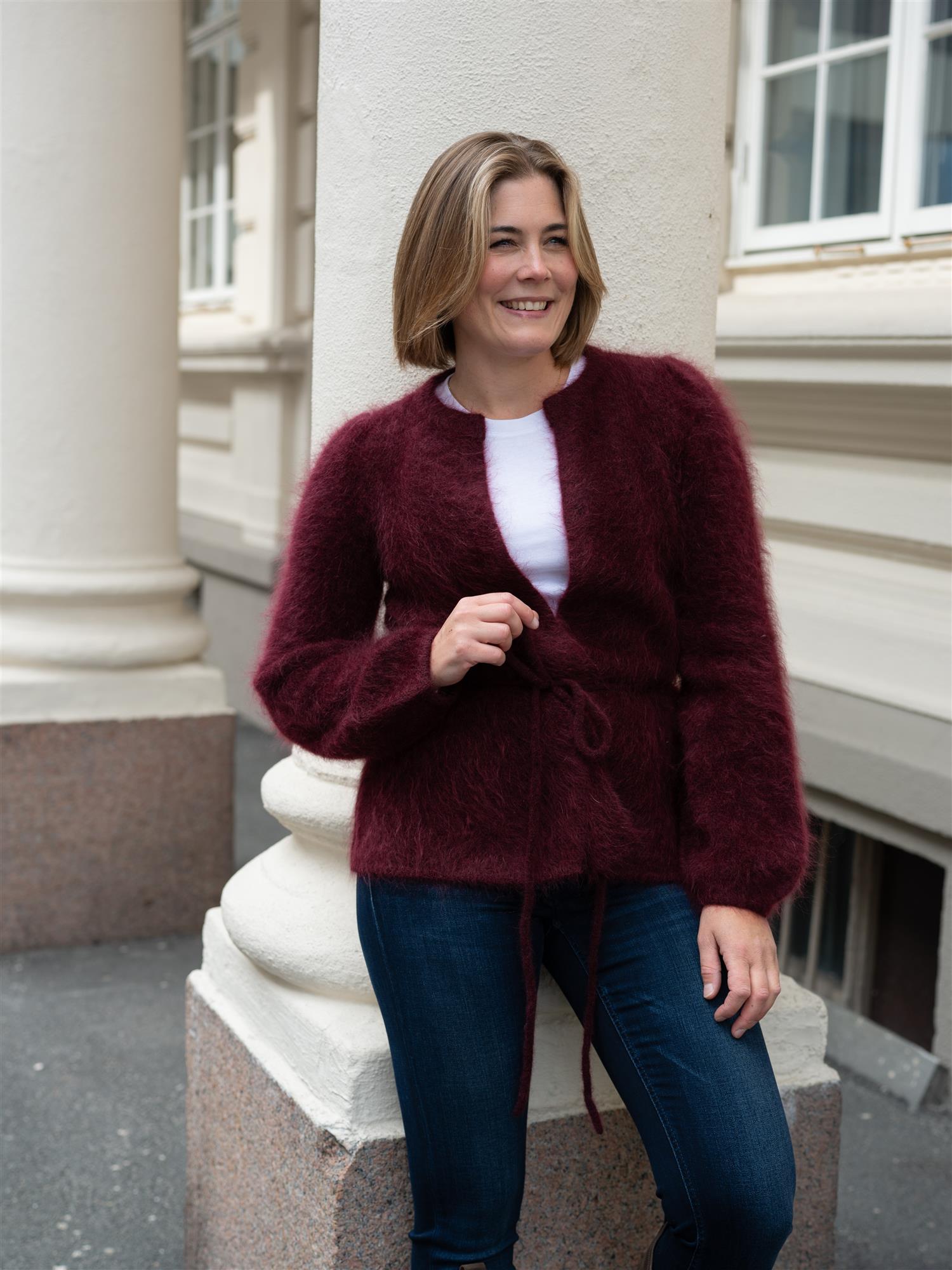 Fredrikke Chunky Cardigan Oxblood