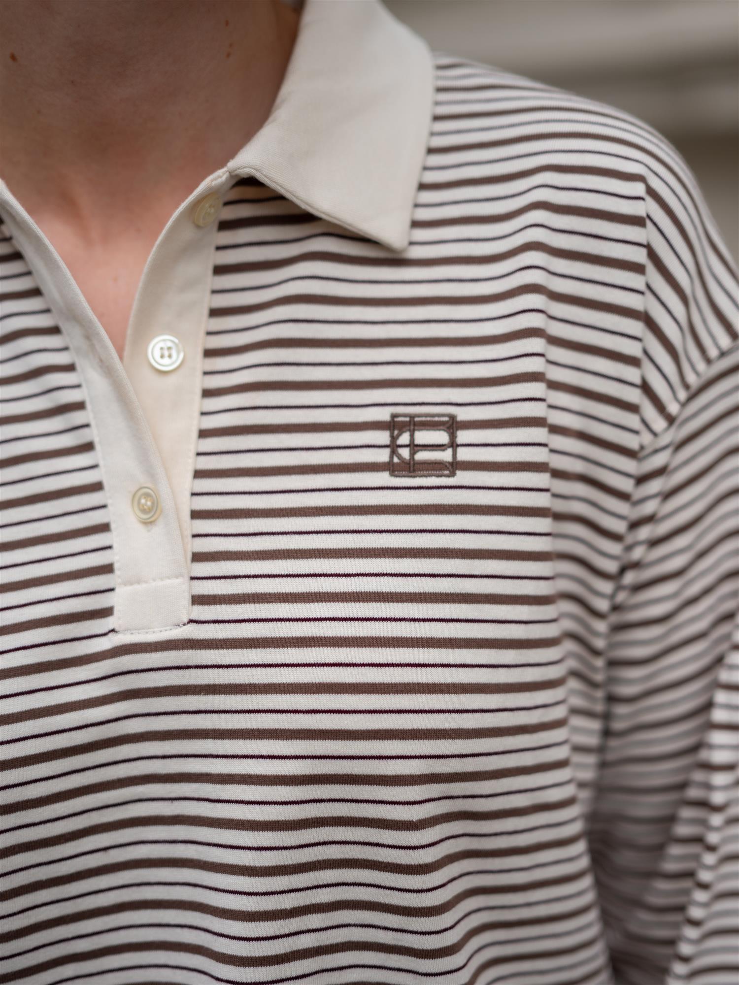 Camilla Pihl Elmer Polo Shirt Brown Stripe