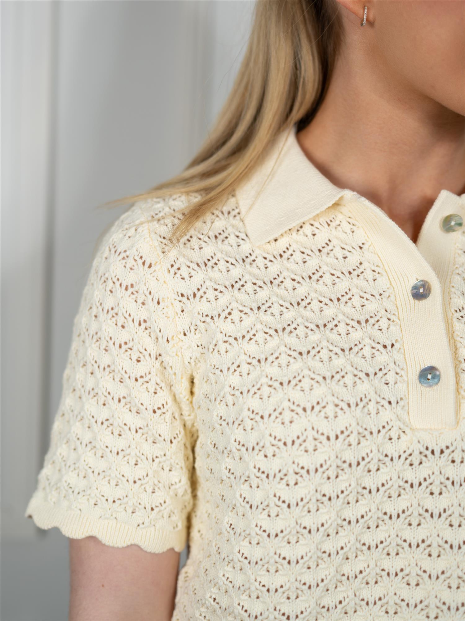 Camilla Pihl Gwen Knit Tee Cream
