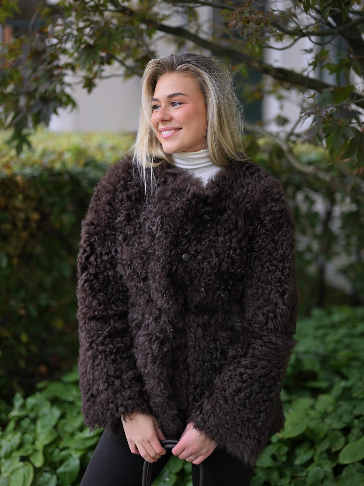 Camilla Pihl Freya Shearling Jacket Dark Brown