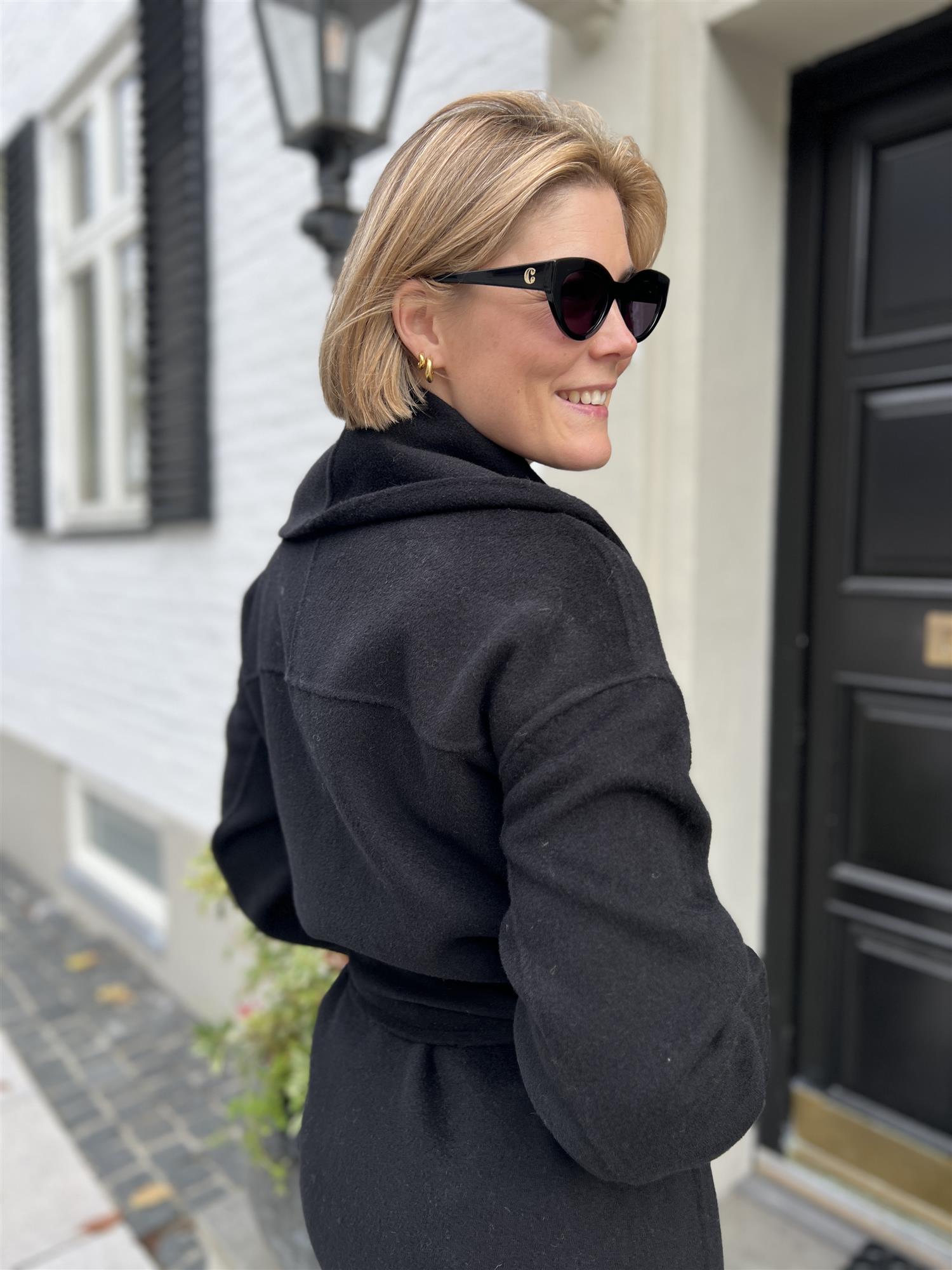 Christian Aks Amara Wool Coat Black