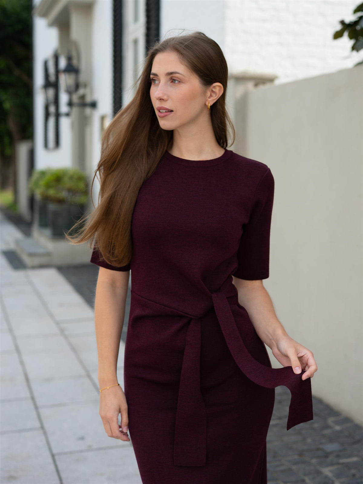 Melody Knit Dress Dark Red