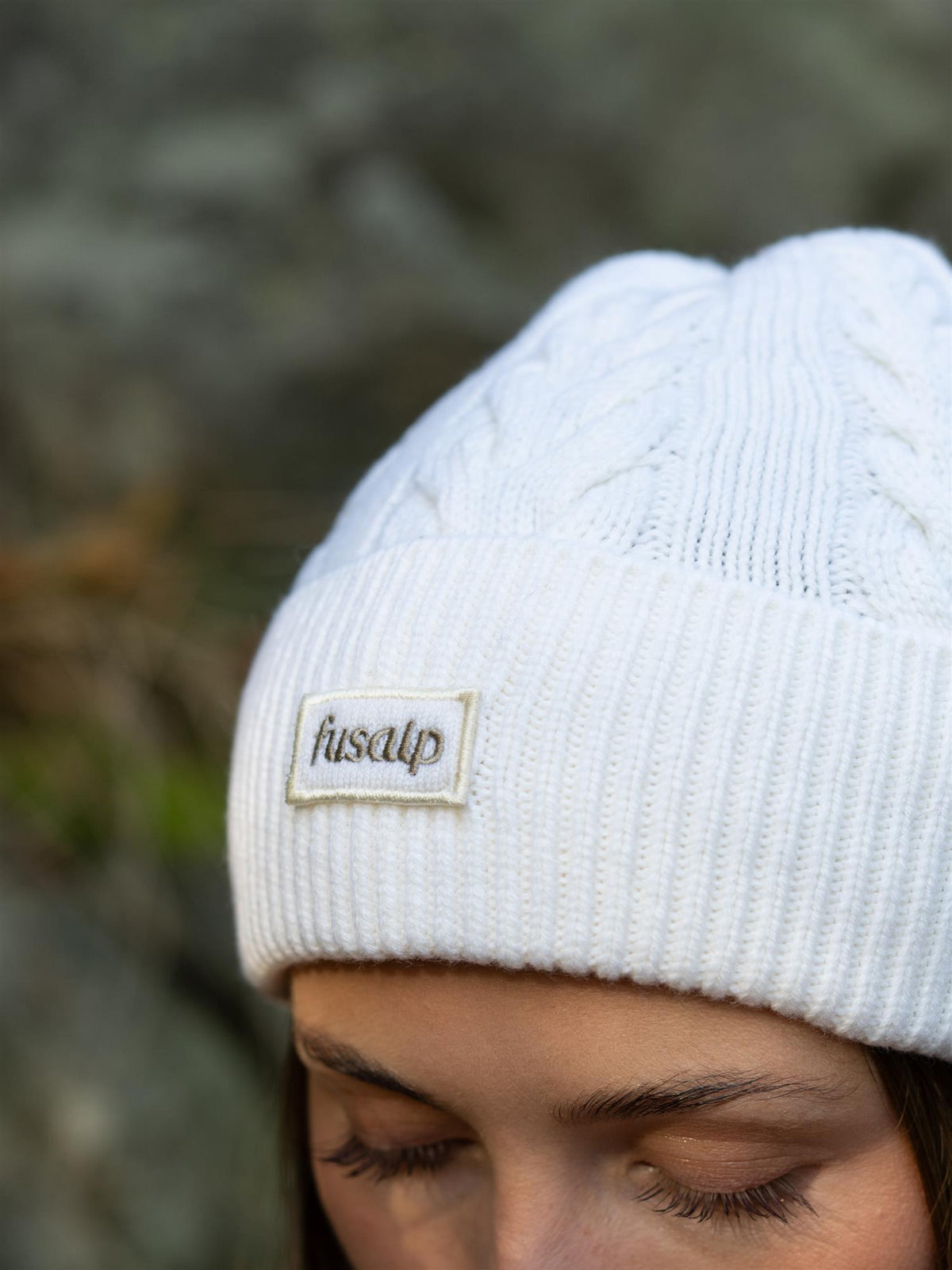 Cable Beanie White