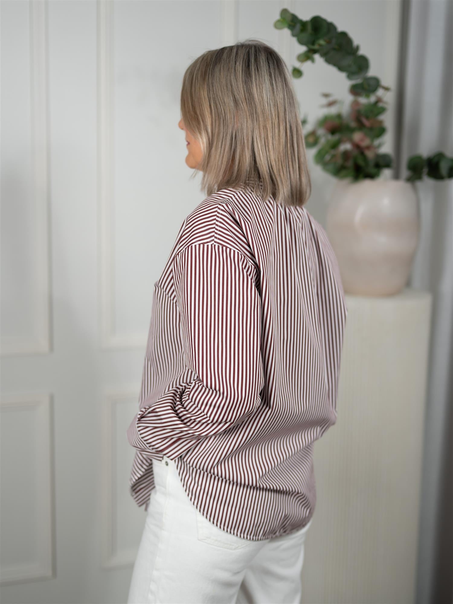 MMKaris Slim Stripe Shirt Cabernet