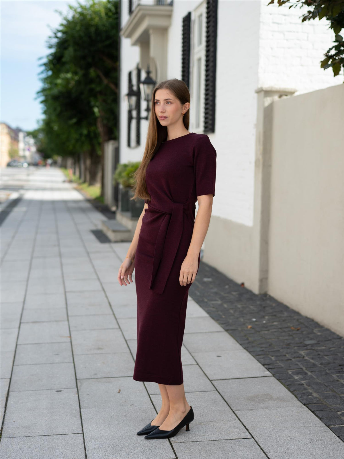 Melody Knit Dress Dark Red