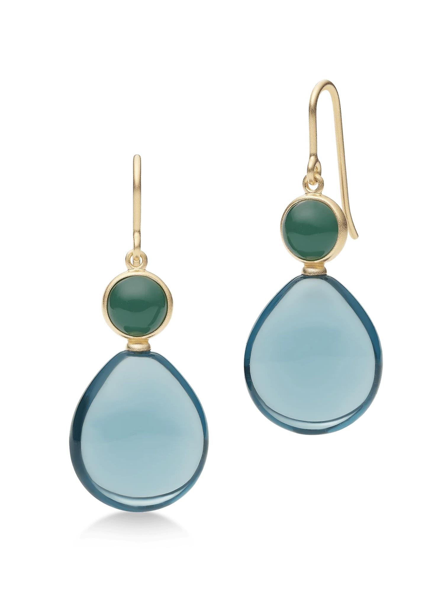 Prime Drop Earrings Midnight and London Blue Crystal