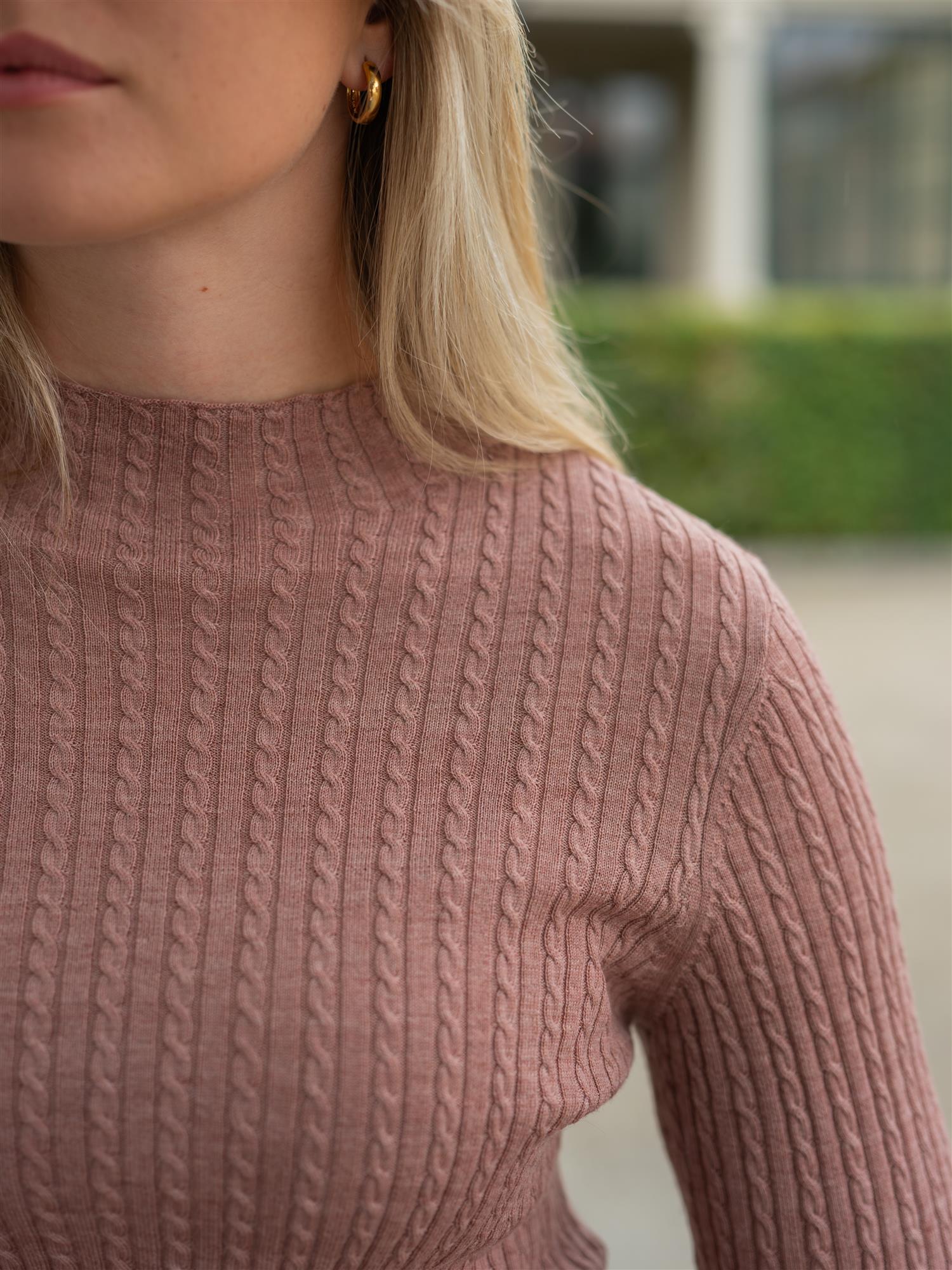 Bree Turtle Neck Ash Rose Melange
