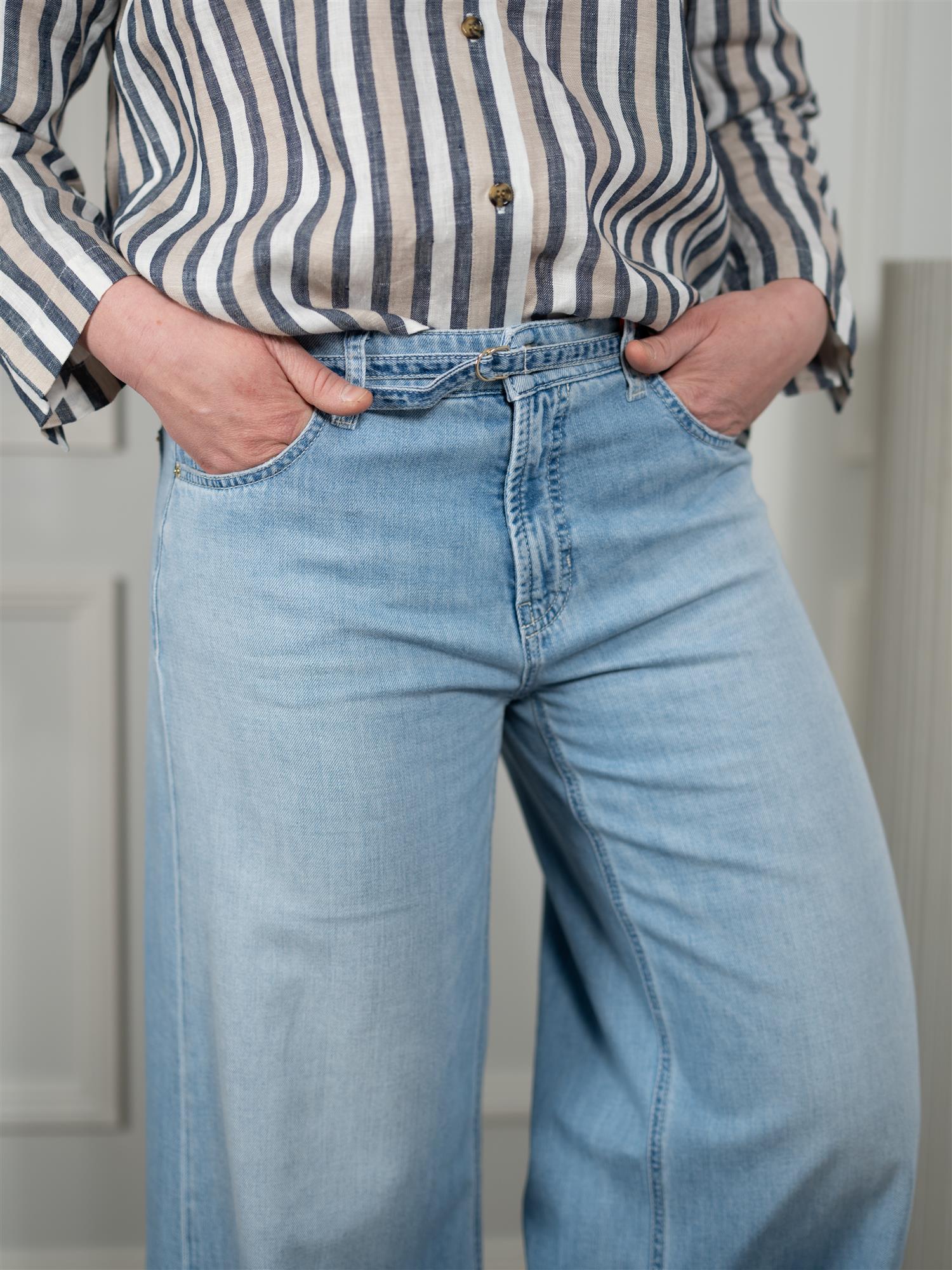 Cambio Palazzo Cropped Blue Mirage