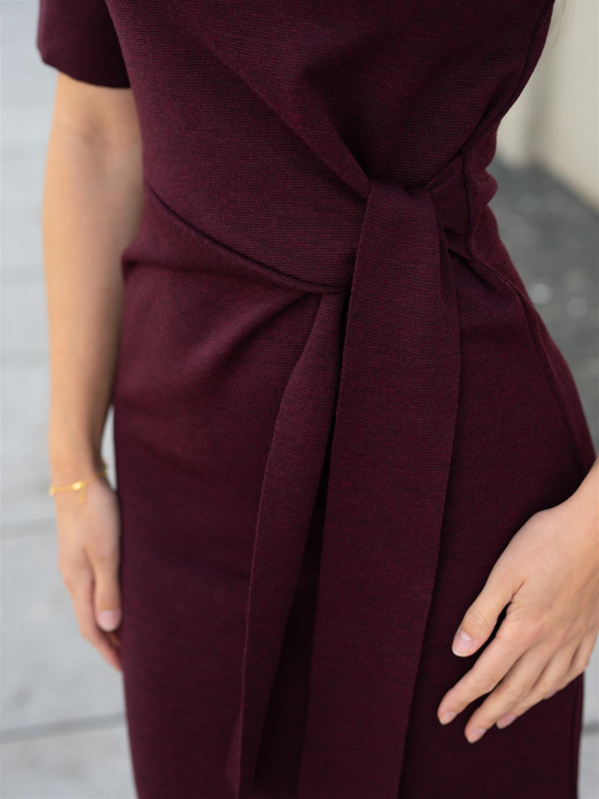 Melody Knit Dress Dark Red