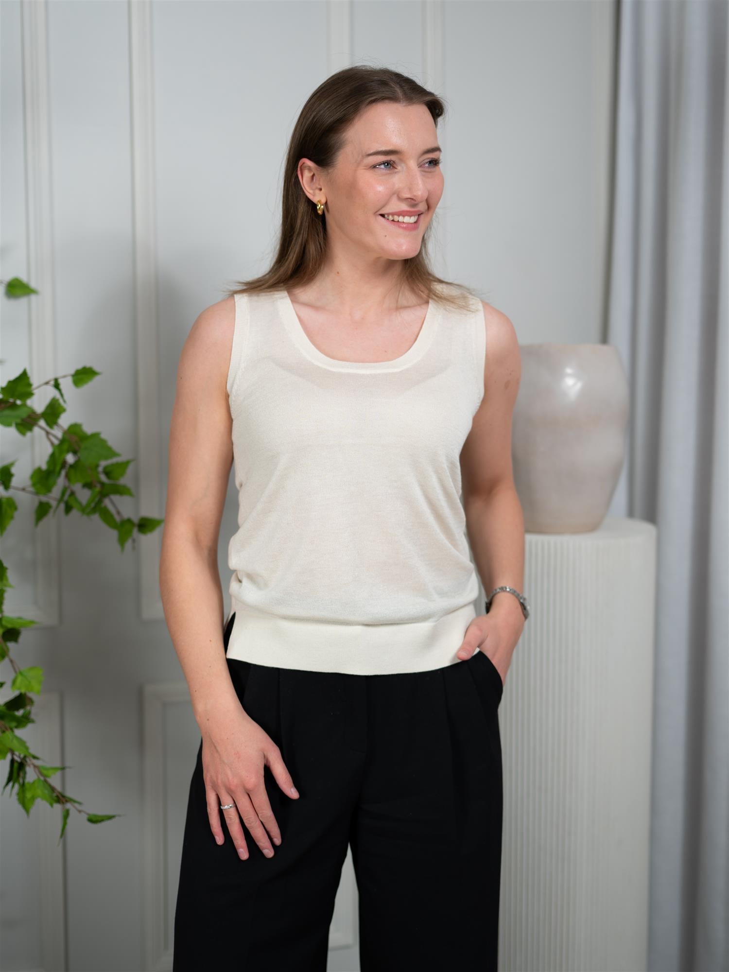 ONE and OTHER Louise Knitted Top Creme