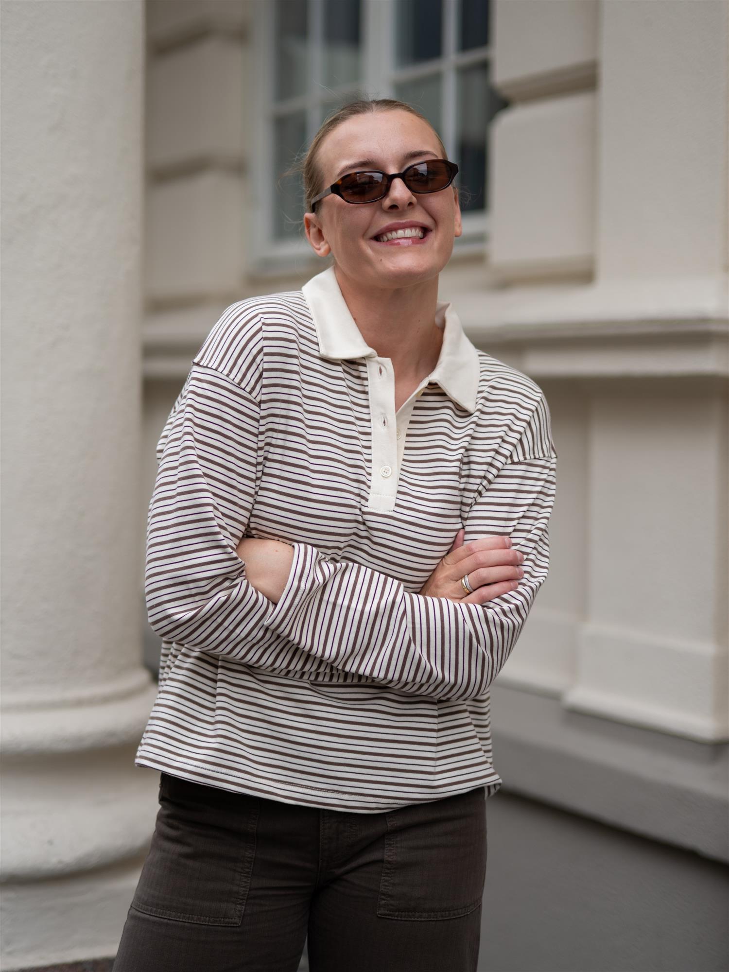 Camilla Pihl Elmer Polo Shirt Brown Stripe