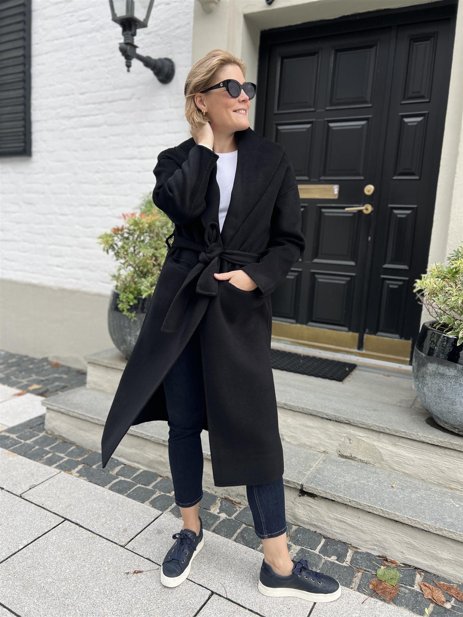 Christian Aks Amara Wool Coat Black