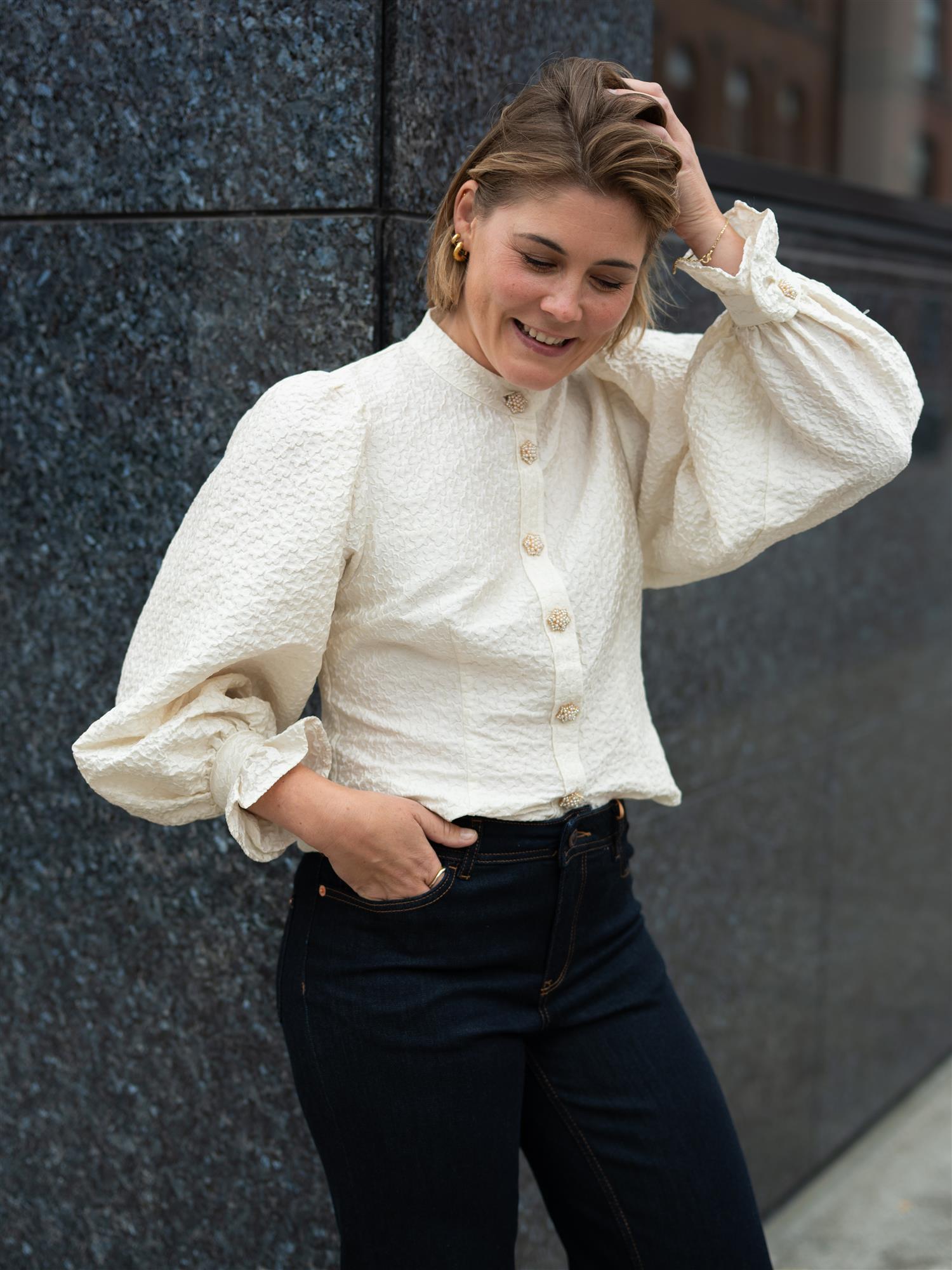 Janne Formoe Puffogfjongblusen Bright White