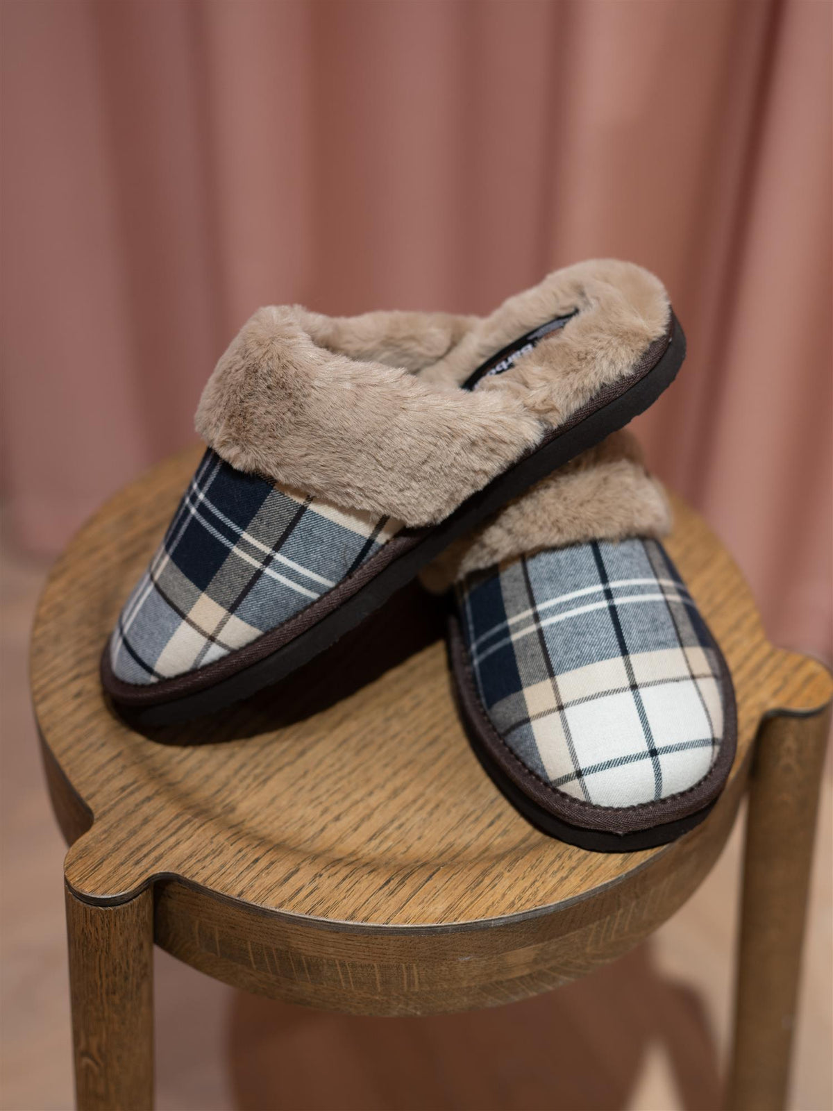 Claudia Tartan Mule Slippers