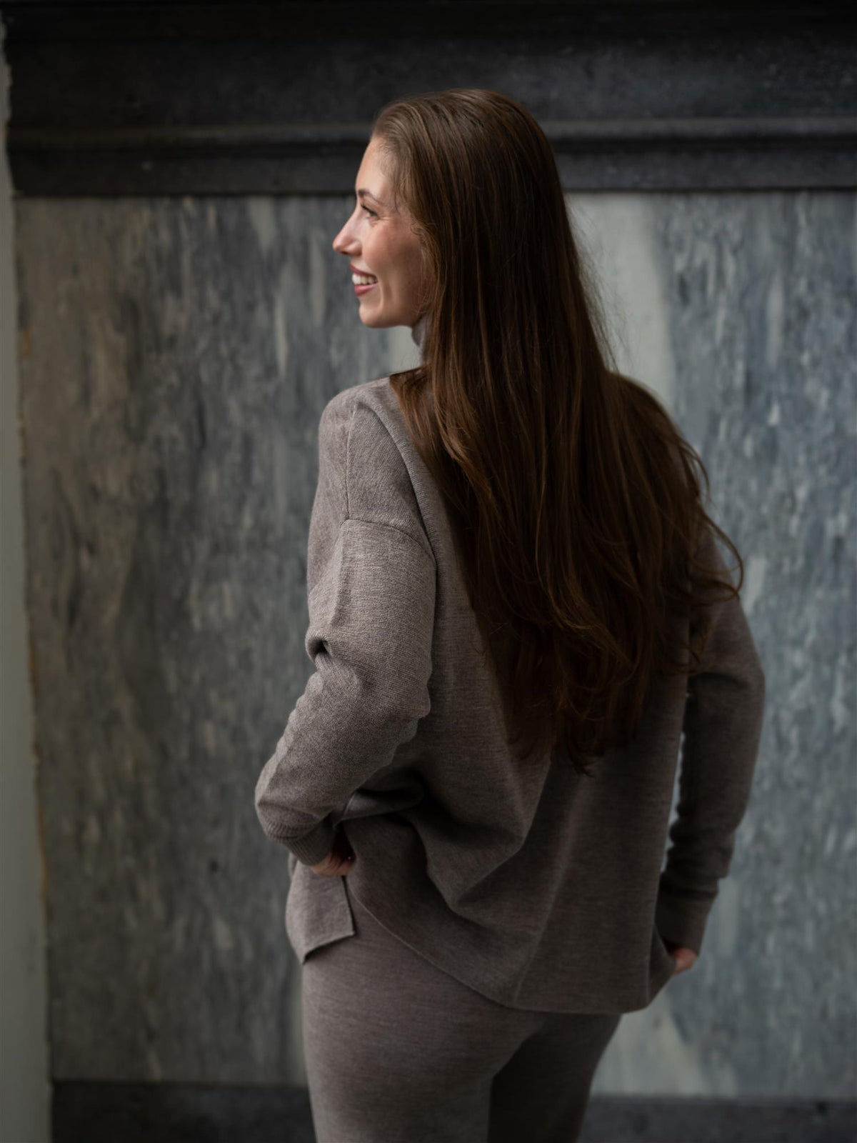 Fernanda Merino Sweater Light Brown Melange