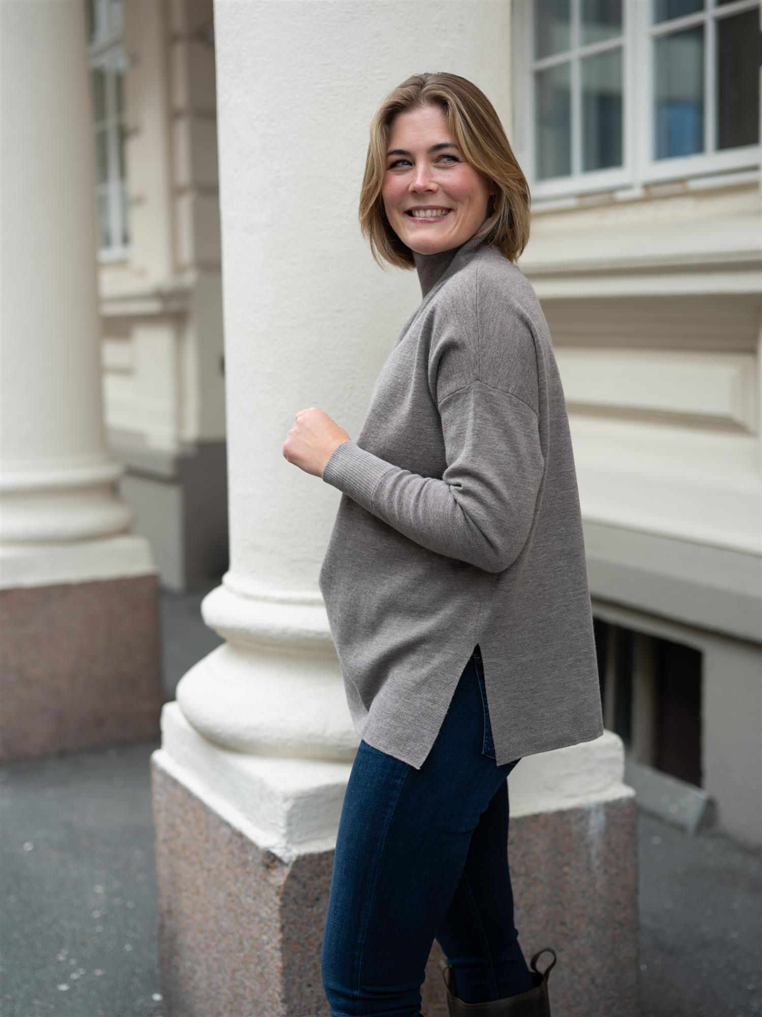 Fernanda Merino Sweater Light Brown Melange