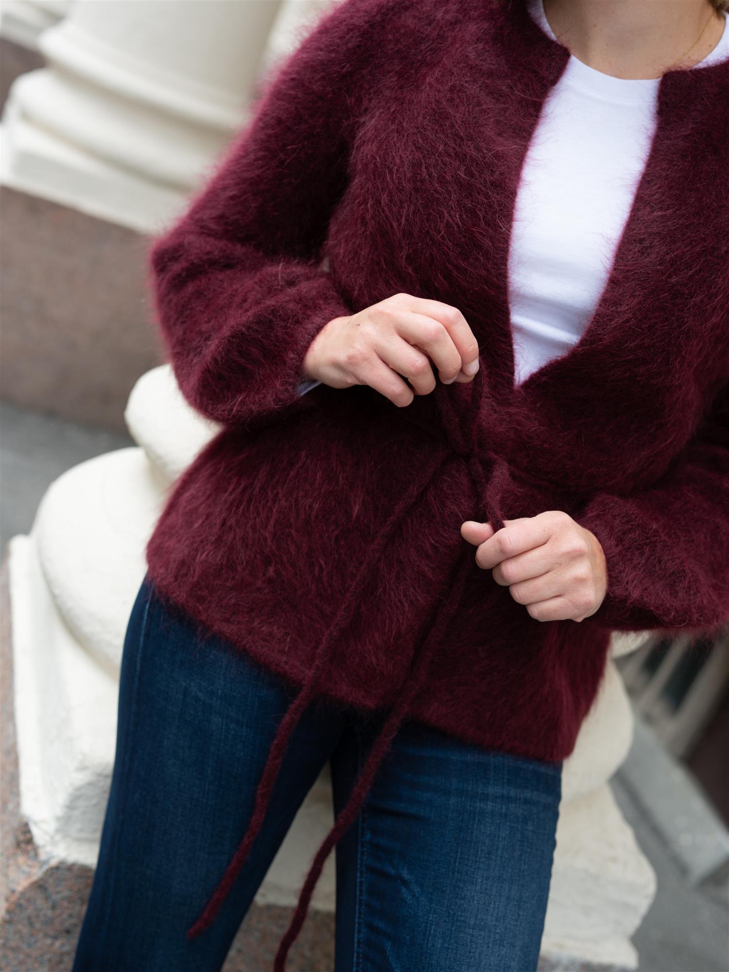 Fredrikke Chunky Cardigan Oxblood