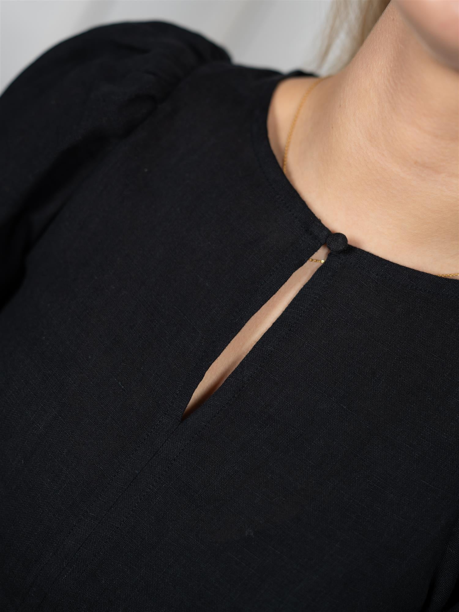 Ella&il Anna Linen Top Black