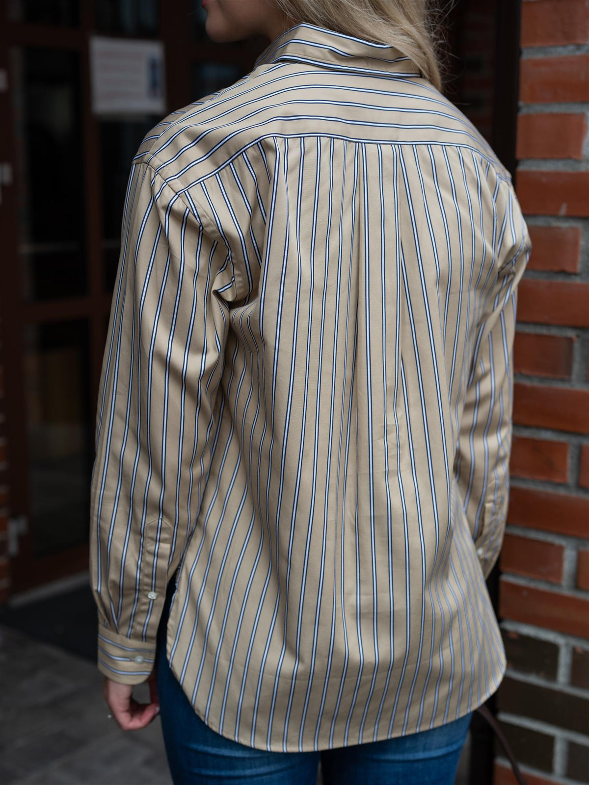 Relaxed Fit Striped Cotton Shirt Tan Royal Multi