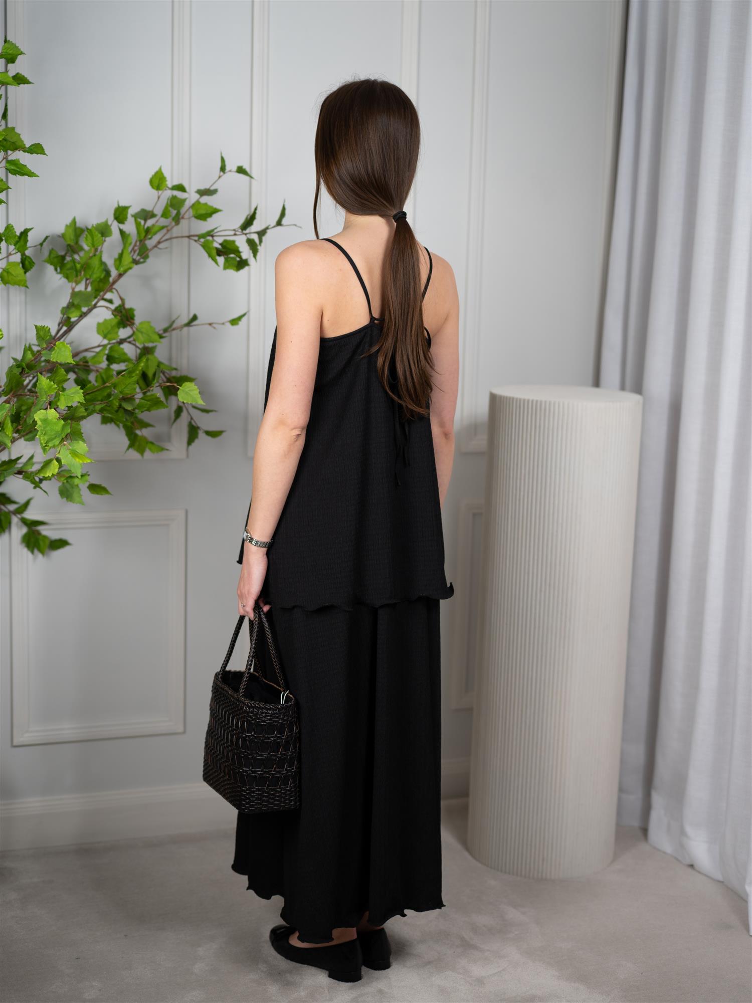 Christian Aks Astrid Crincle Dress Black