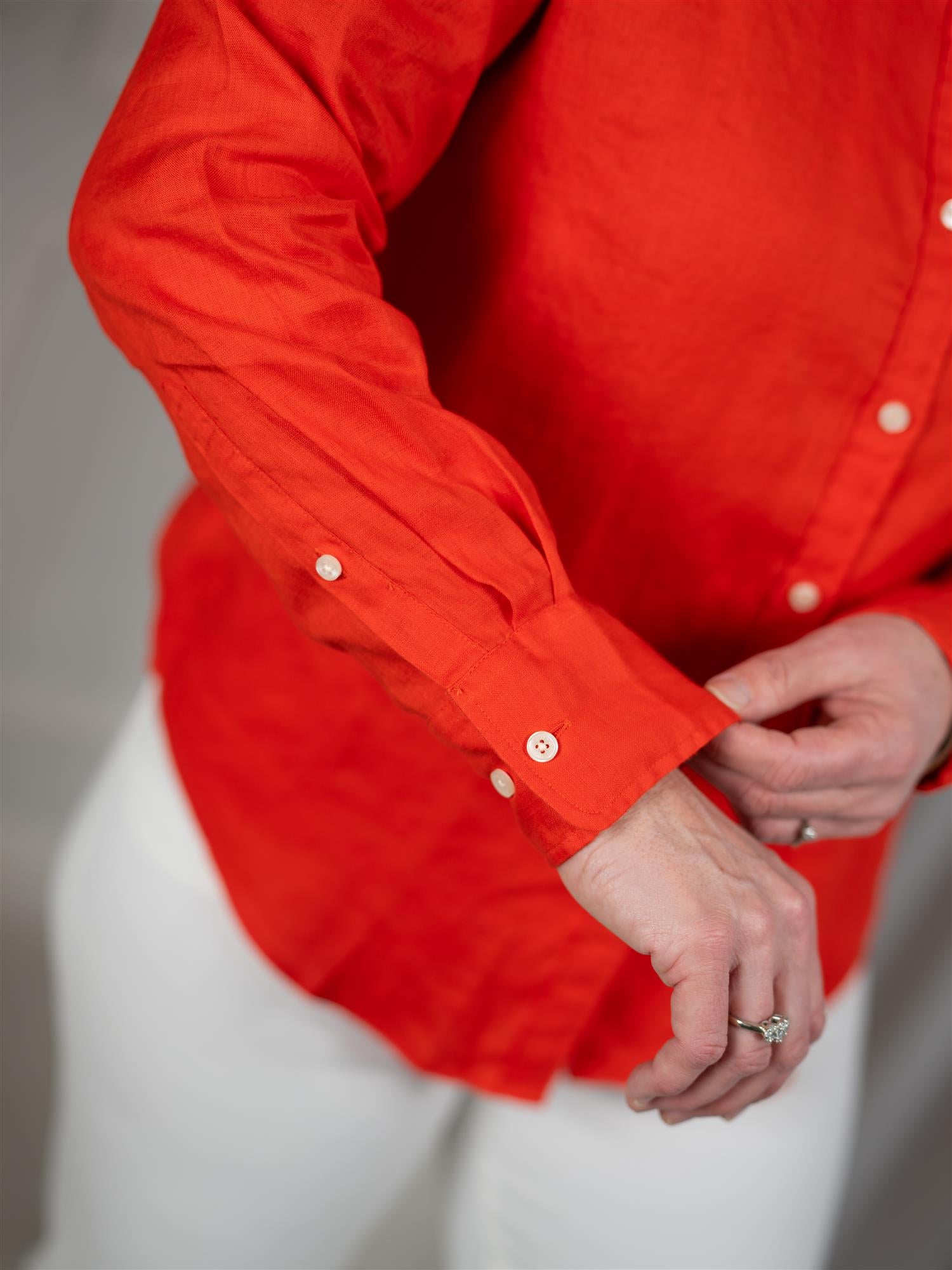 Gant Rel Linen Ls Shirt Perfect Red