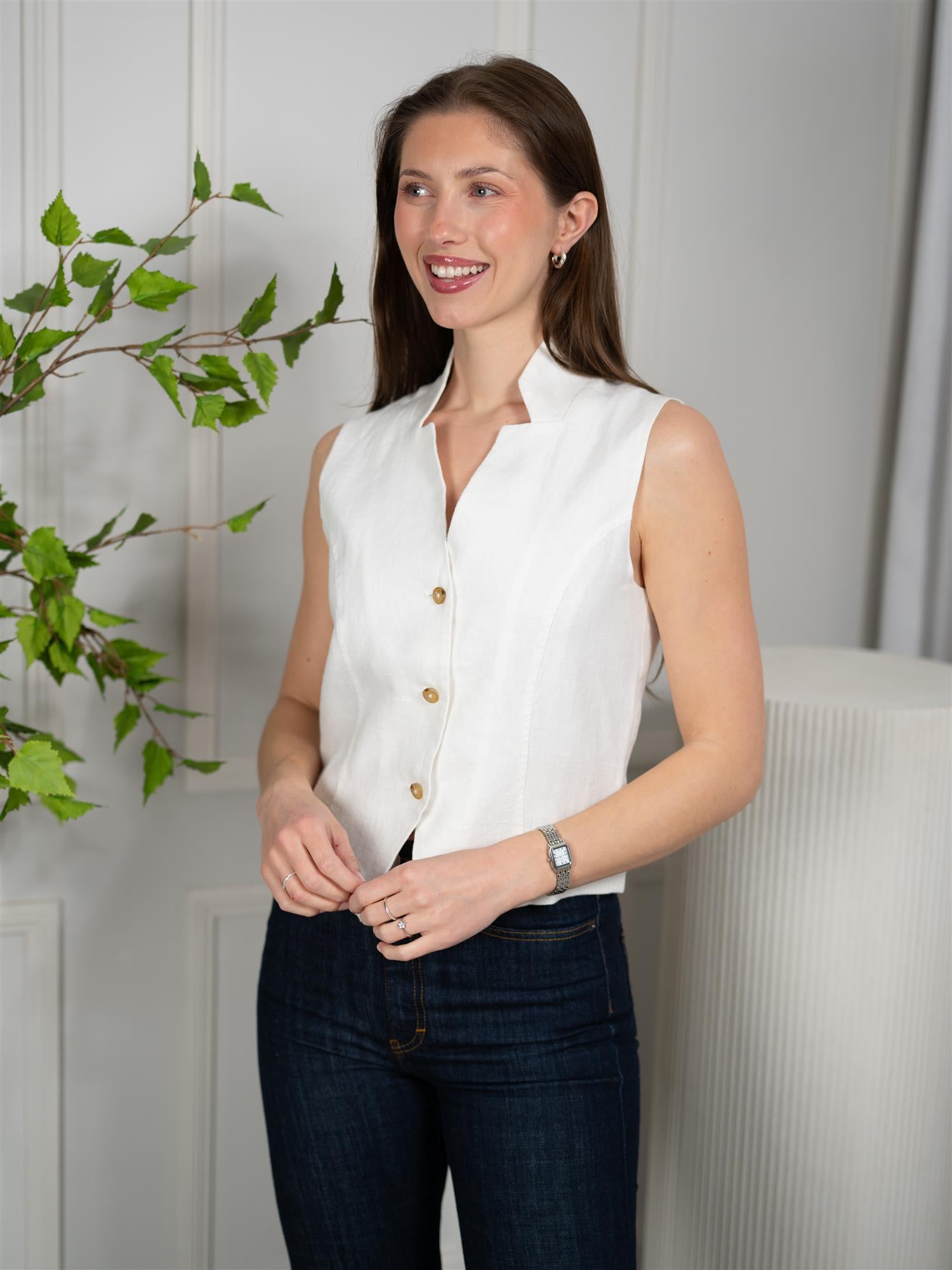 Stenströms Lara Vest Offwhite