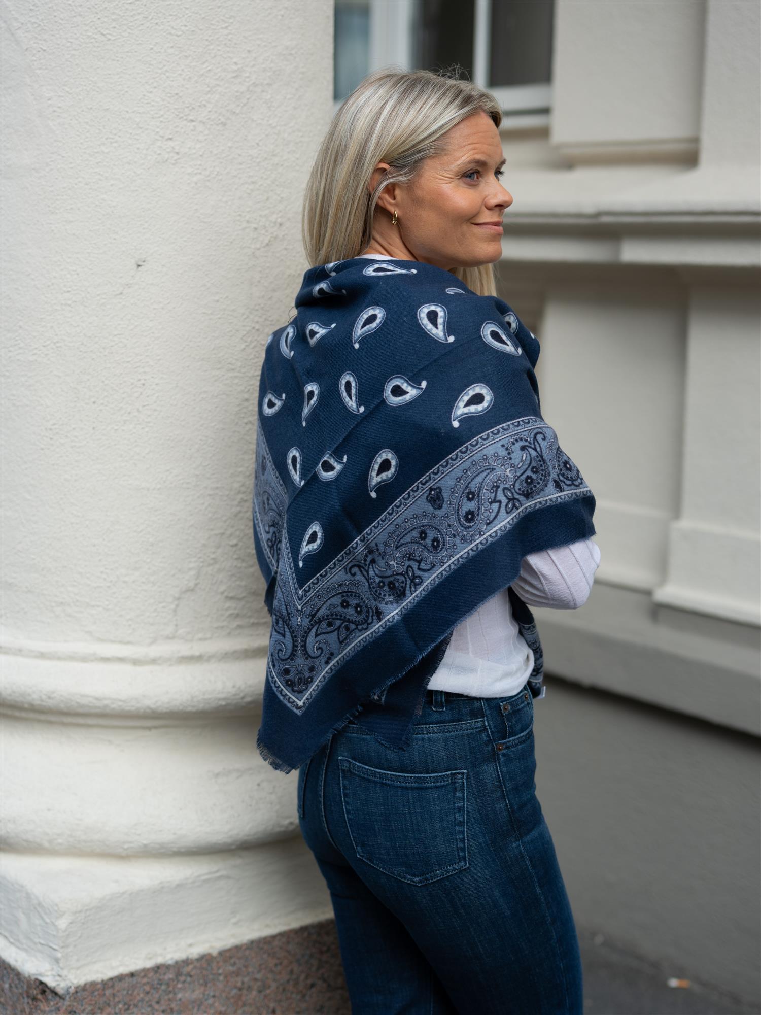 Paisley Scarf Blå