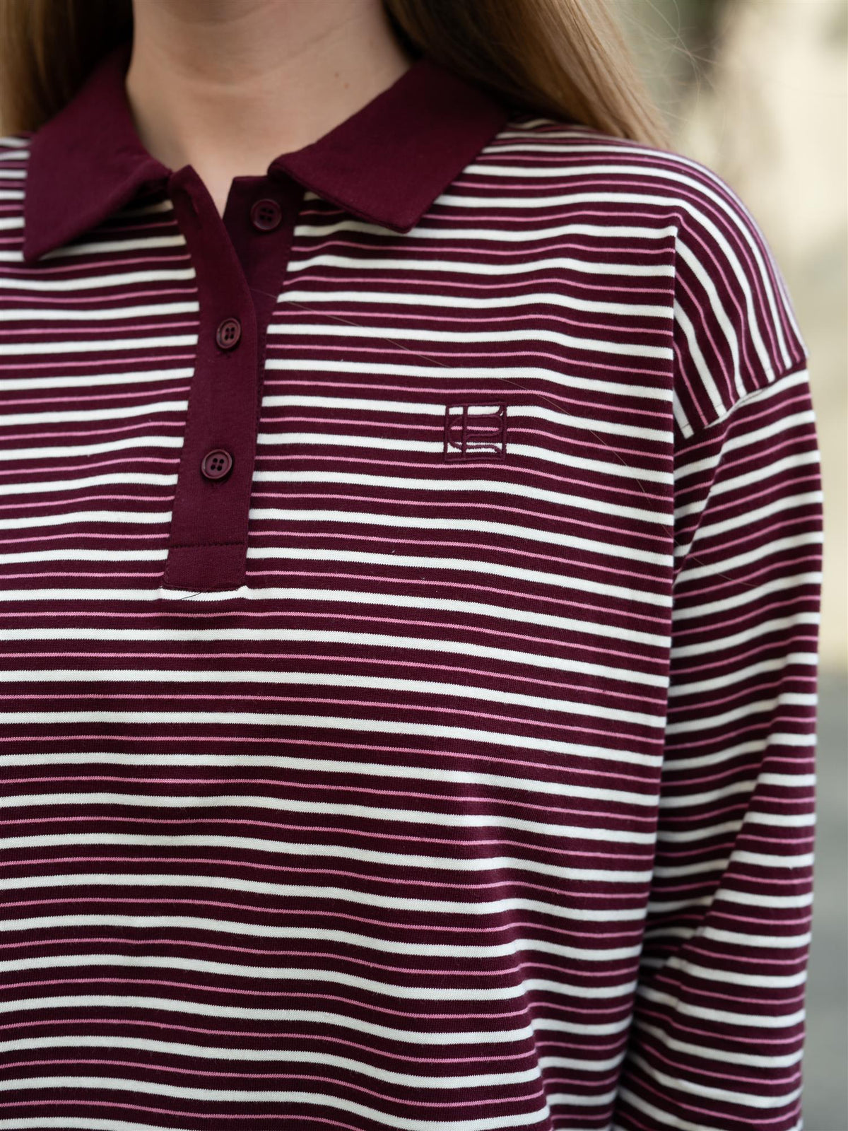Elmer Polo Shirt Deep Plum Stripe