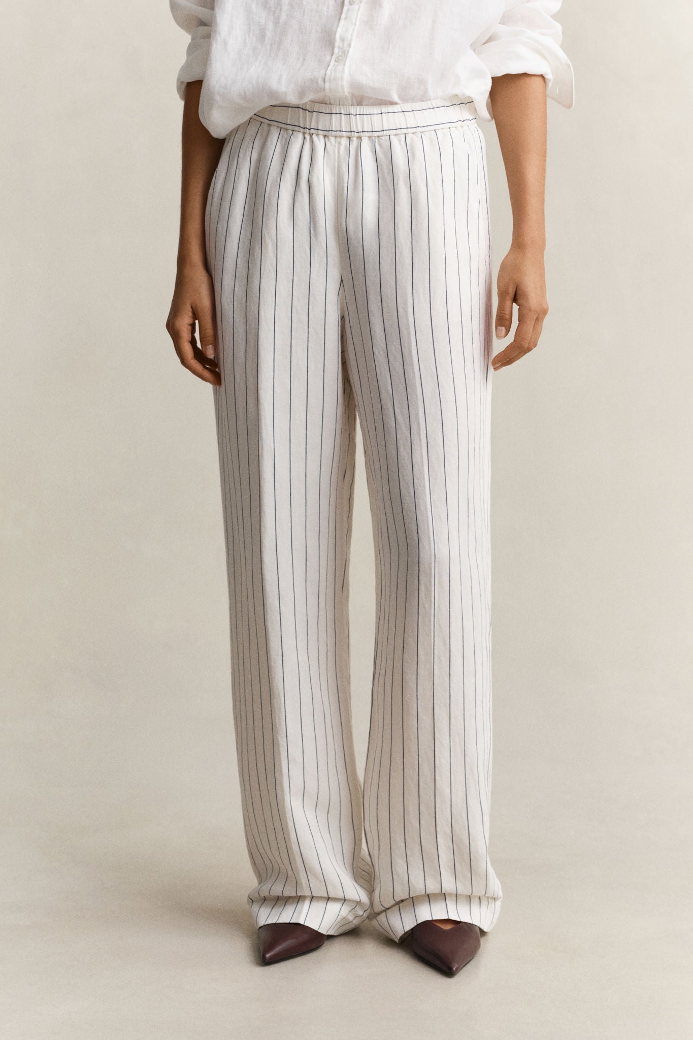 Gant Striped Linen Blend Pull On Pants