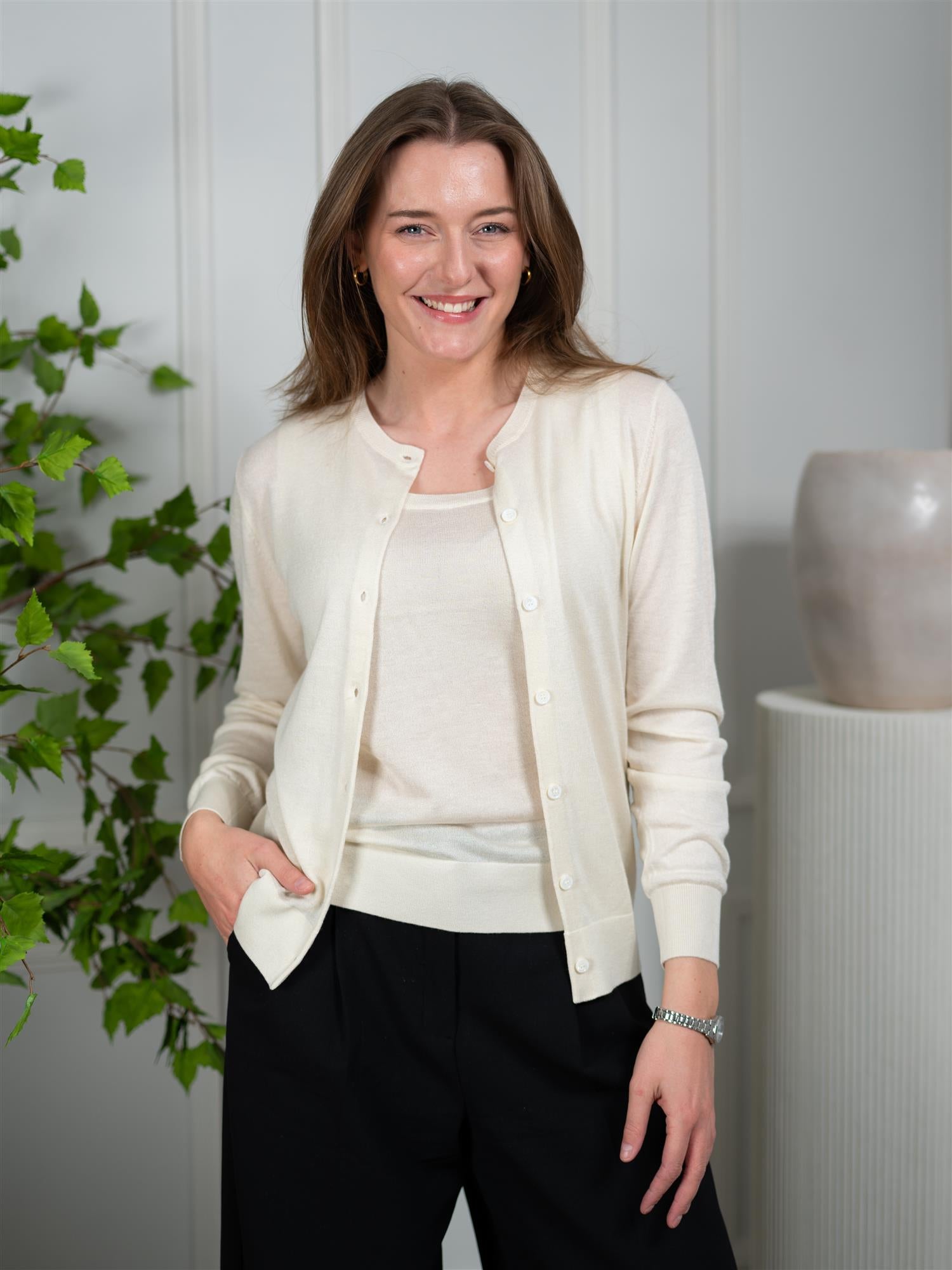 ONE and OTHER Louise Knitted Top Creme