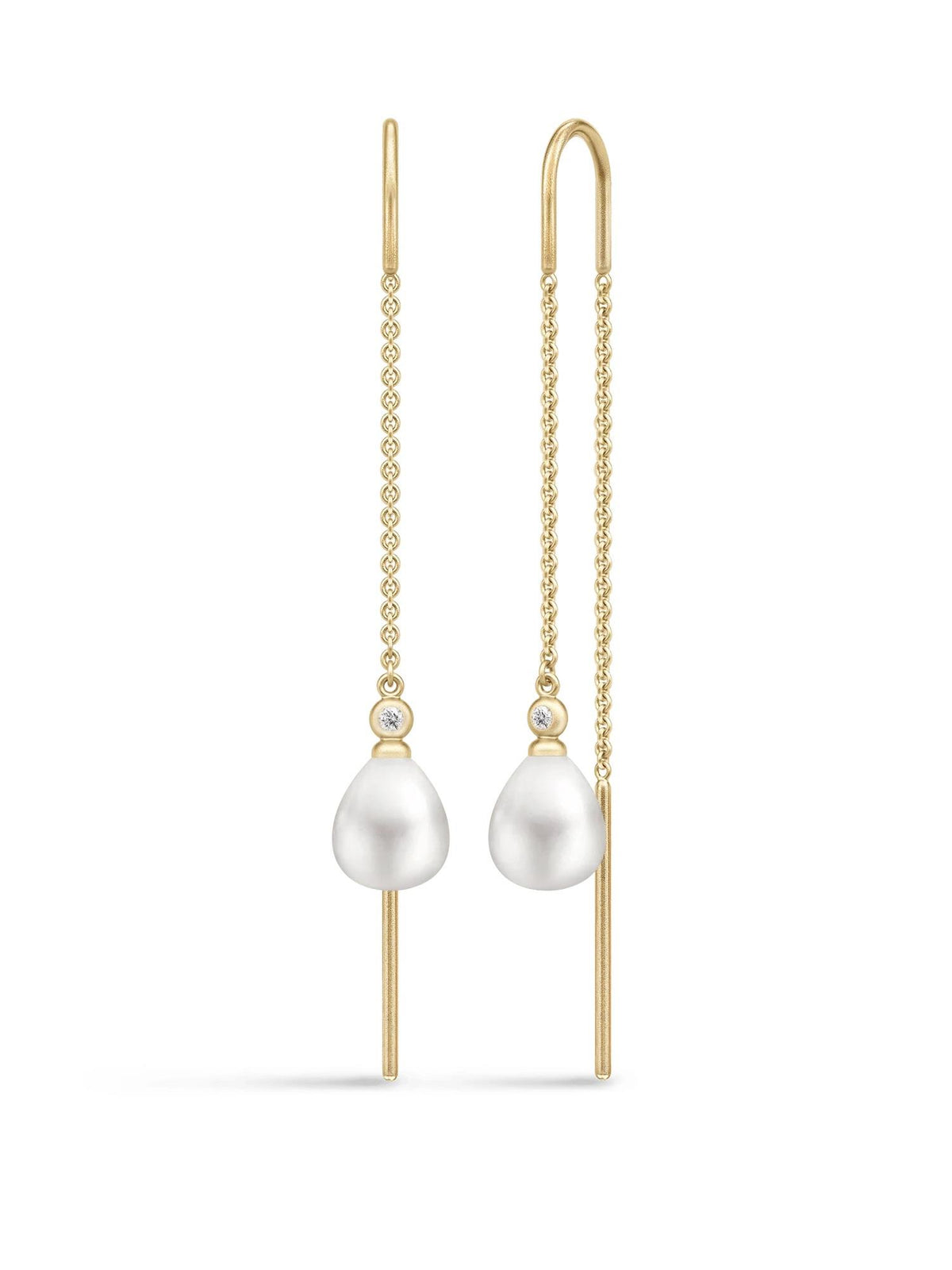 Tasha Chain Earrings White Pearl