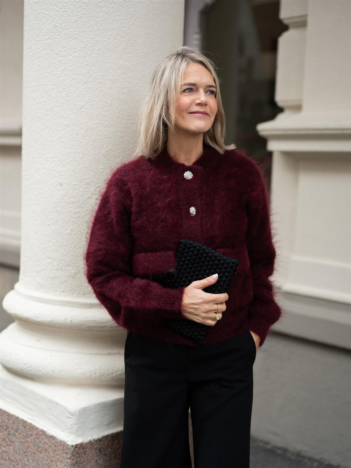 Thessa Lux Chunky Jacket Oxblood