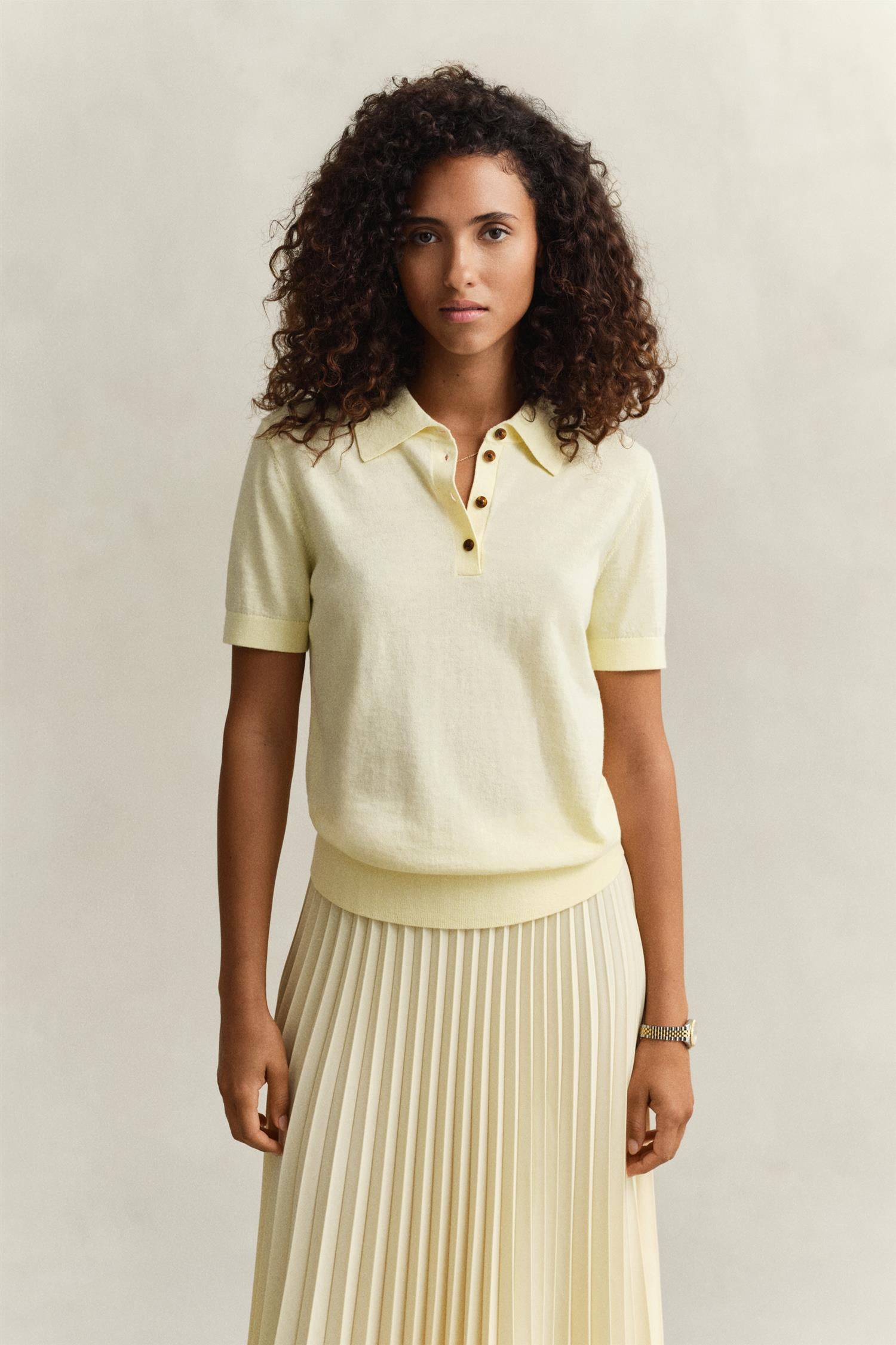 Gant Light Knit Ss Rugger Yellow
