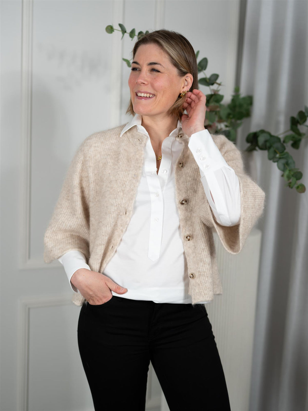 AKS LABEL Nolita Mohair Cardigan Wheat