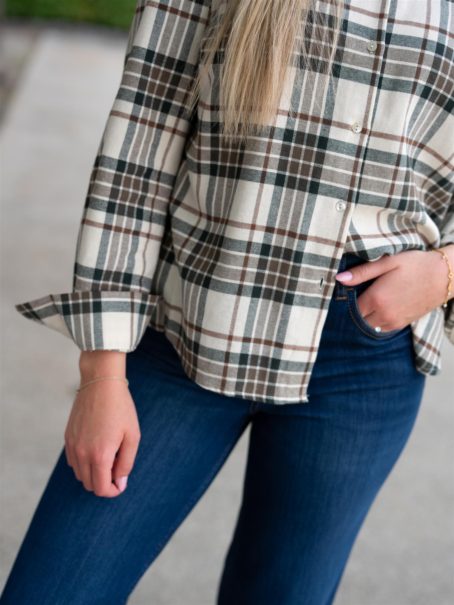 Joan Flannel Shirt Green Check