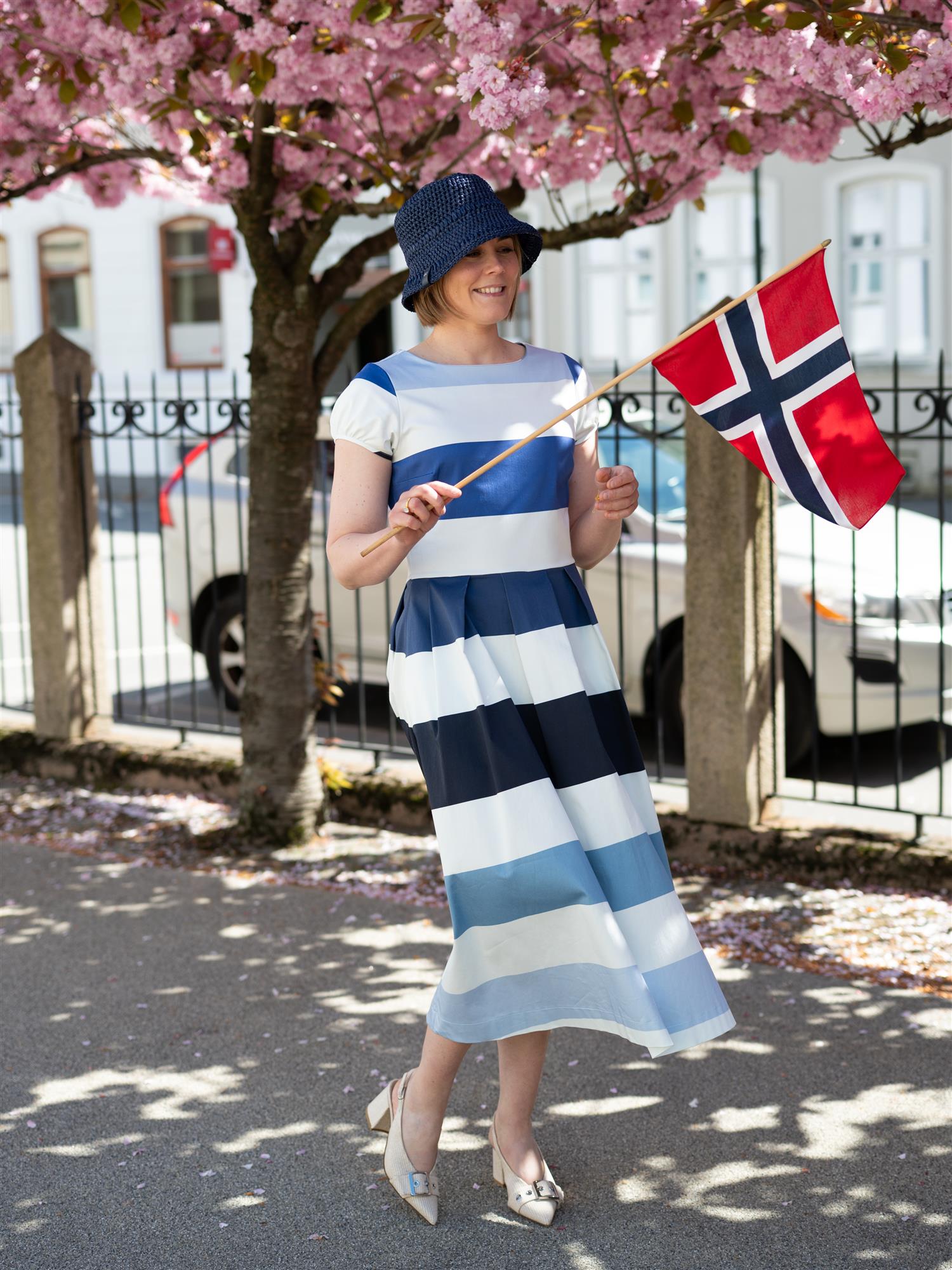 Stenströms Lovisa Dress Cap Sleeve Blue Stripe