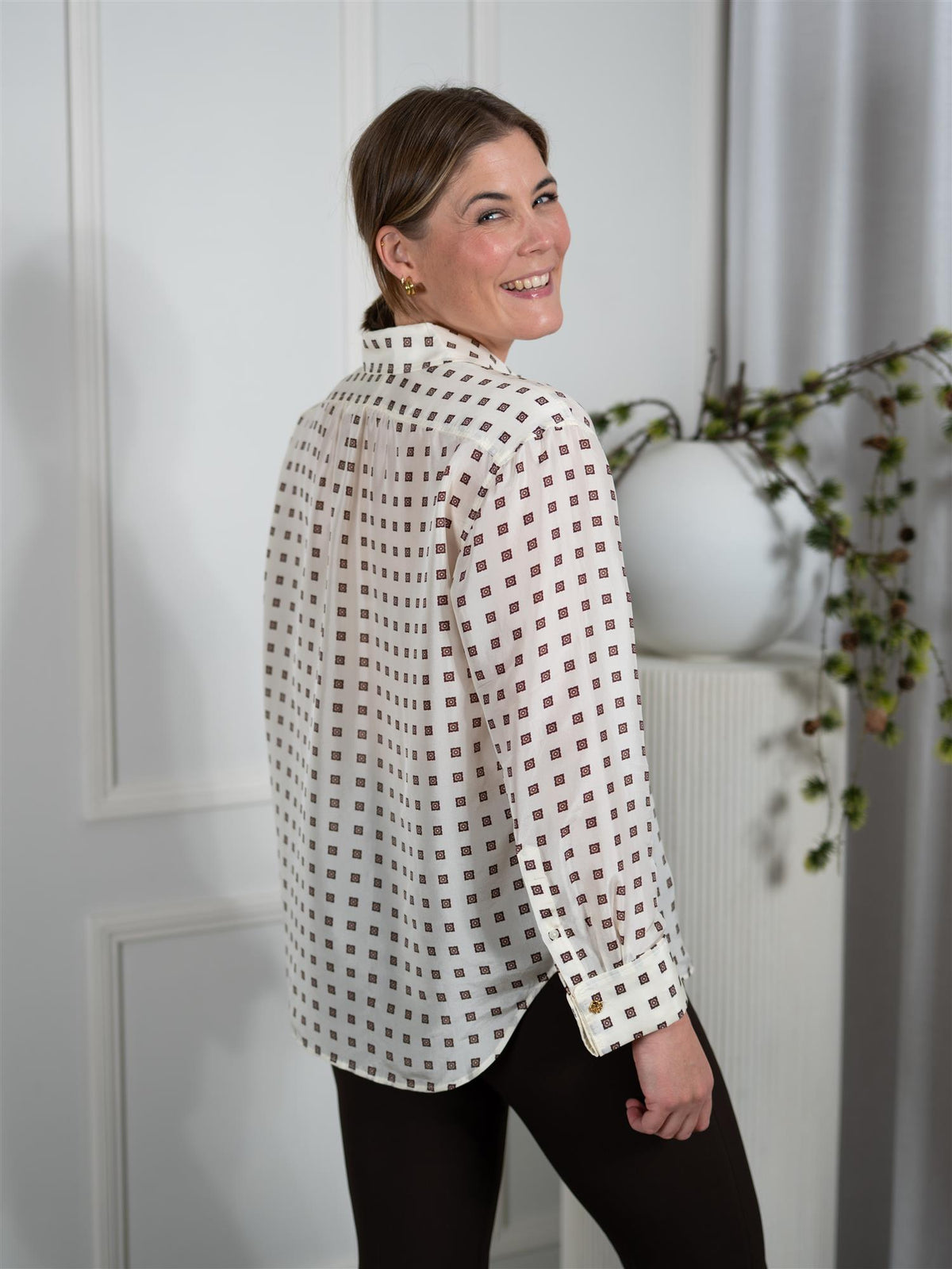 Habotai Silk Blouse Eggshell