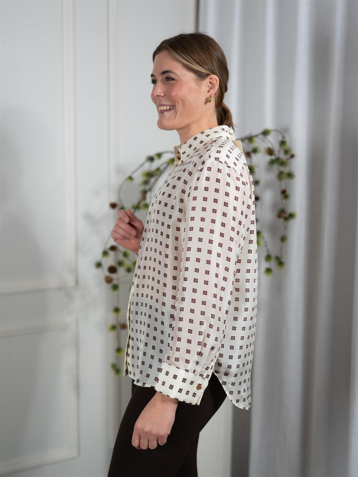 Habotai Silk Blouse Eggshell