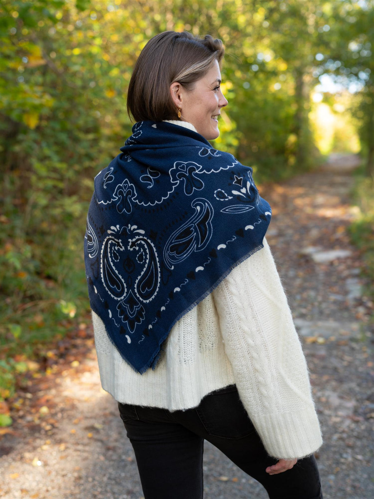 Paisley Scarf Dark Blue