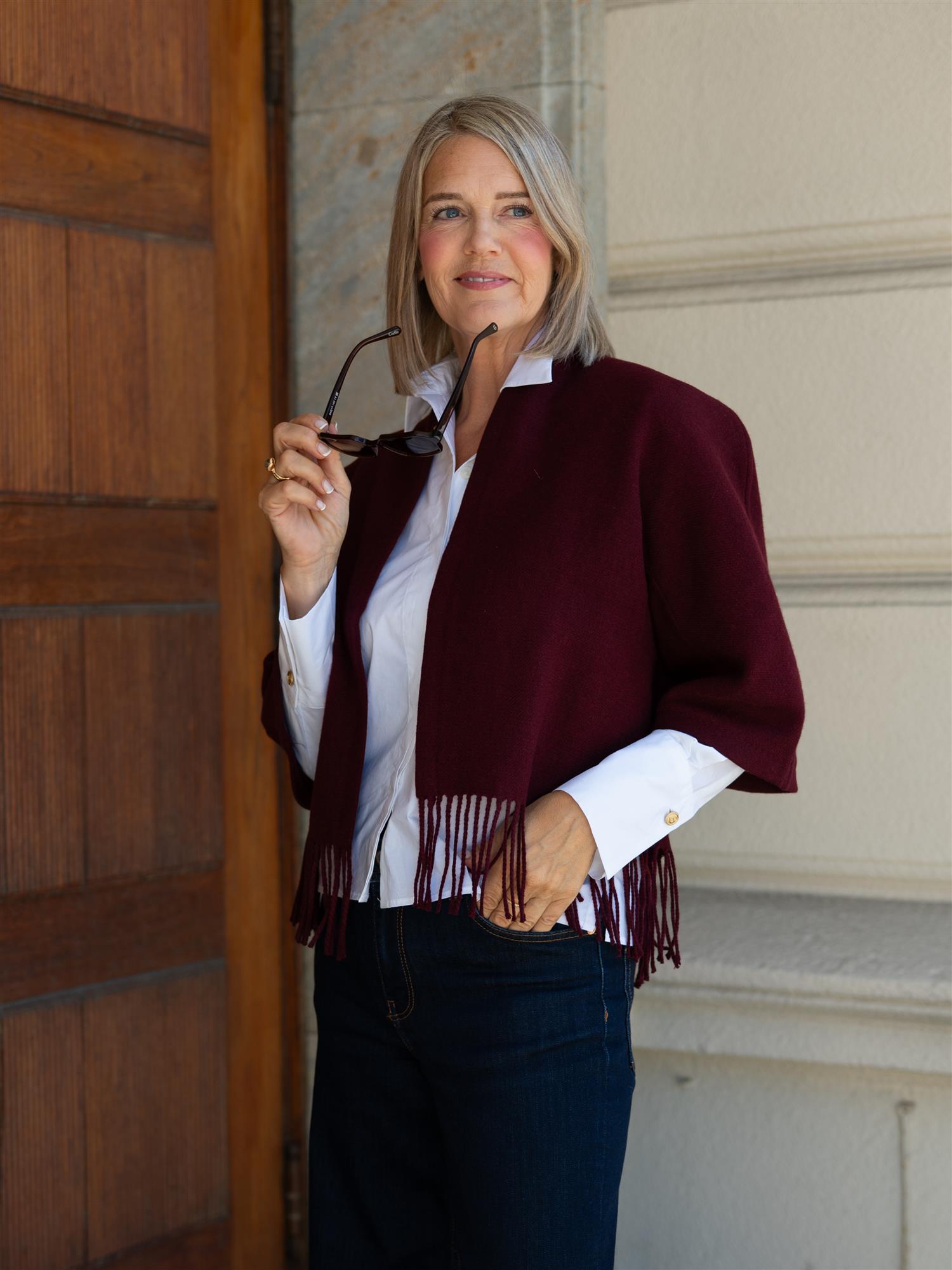 Keyla Lambswool Jacket Burgundy