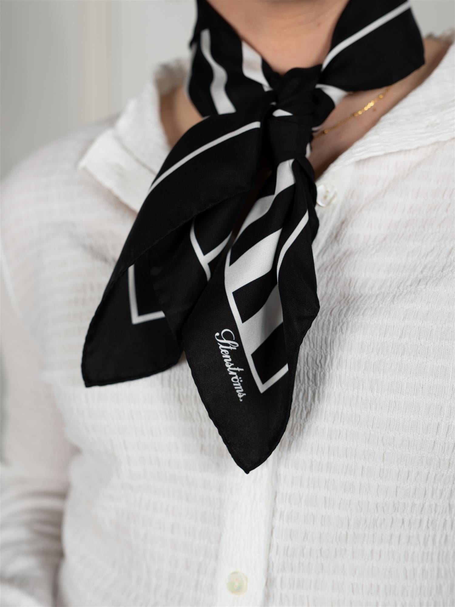 Stenströms Scarf 65cm X 65 cm Black Stripe