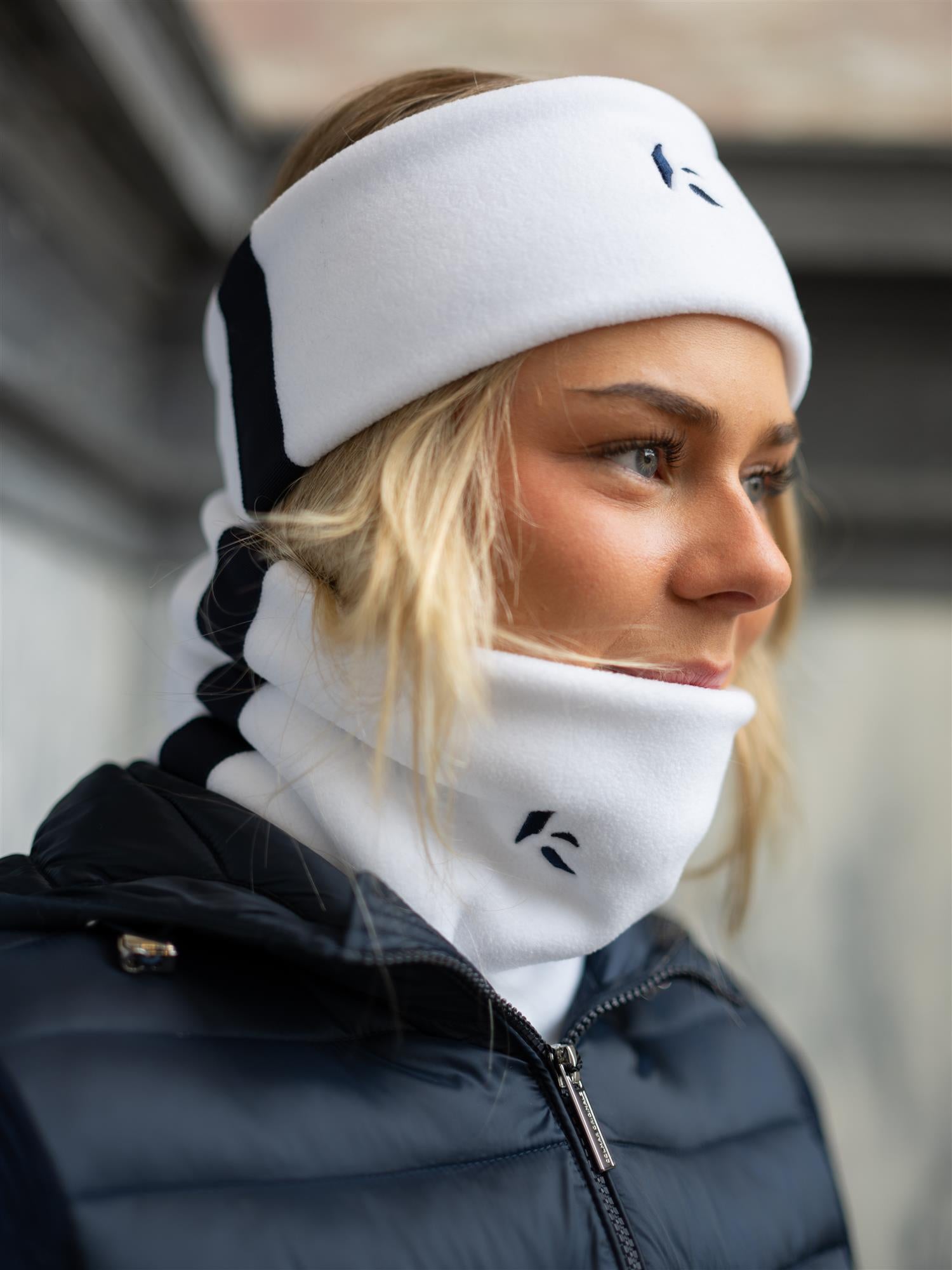 Kibo Classic Stripe Neckband White w/Navy