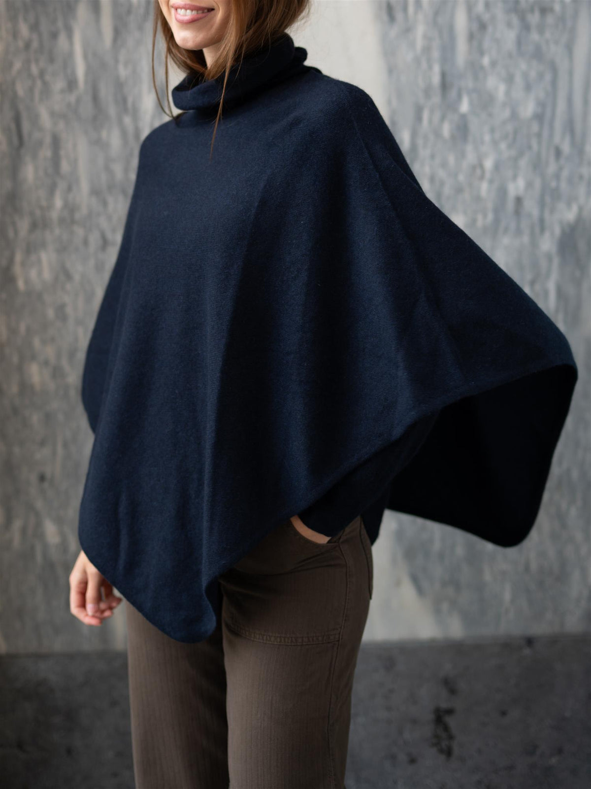 Triangle Poncho Navy